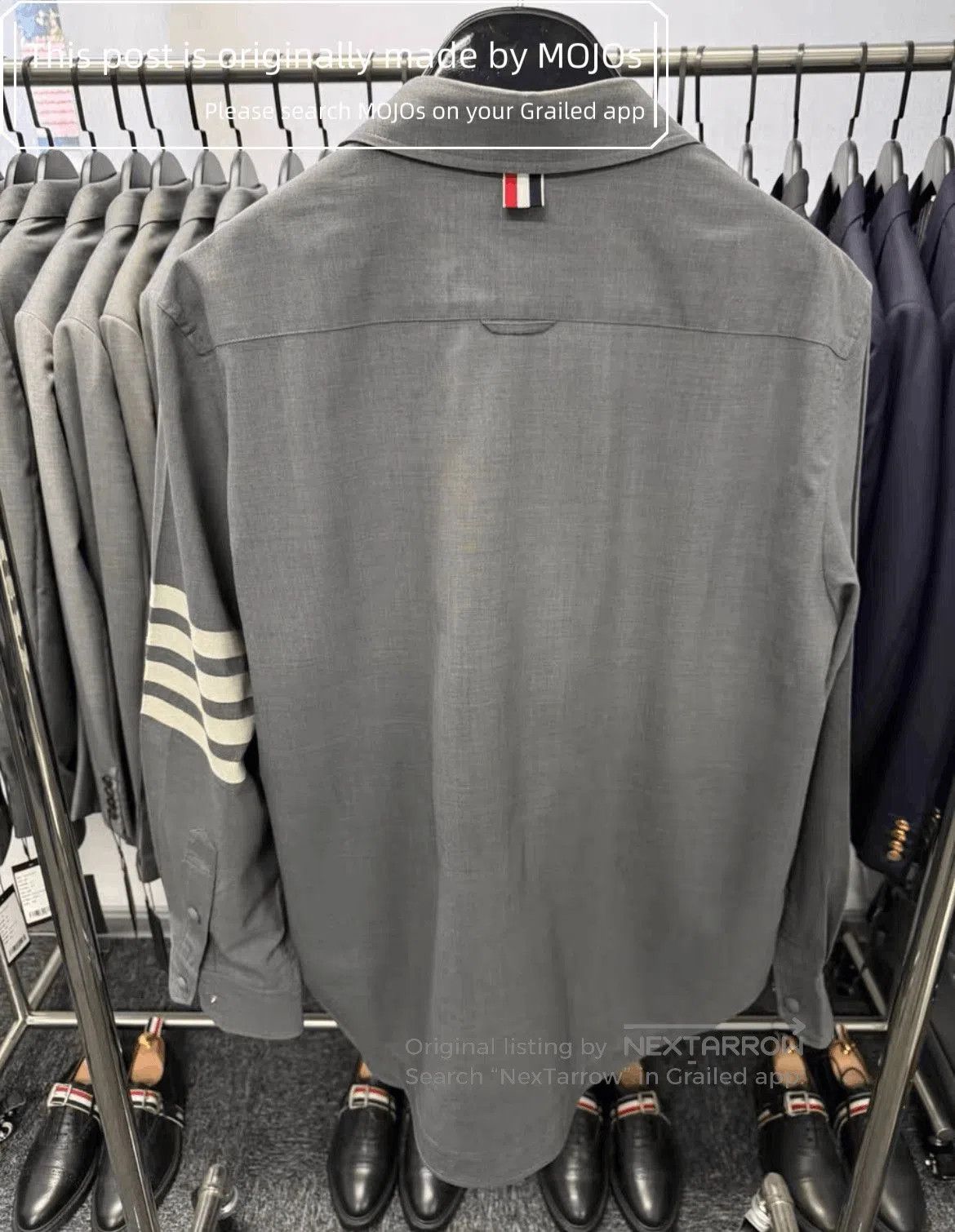 Thom Browne Sz 2 Thom Browne Four Stripe Gray Shirt Jacket. Size US M / EU 48-50 / 2 - 2 Thumbnail