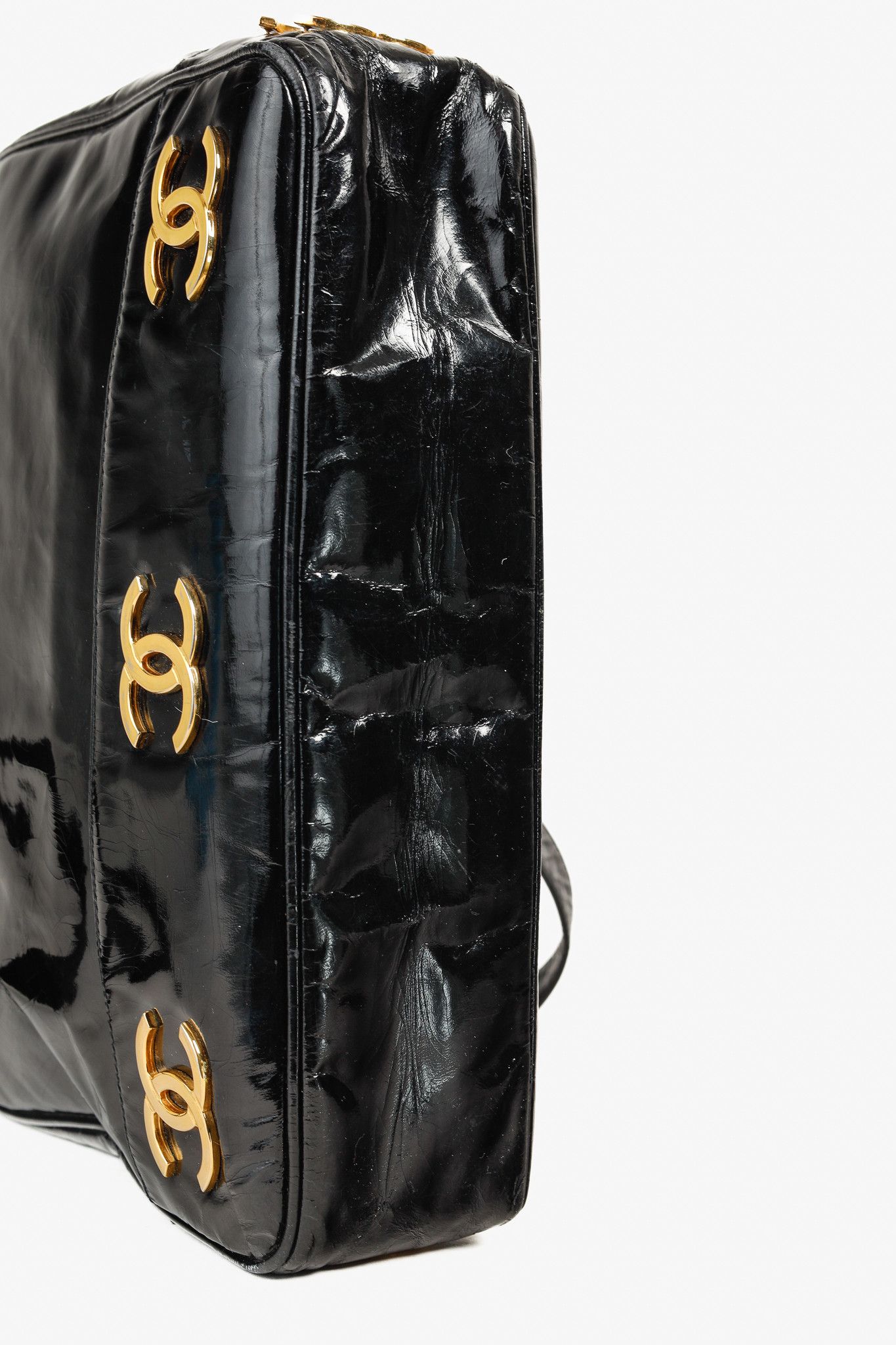 Chanel Chanel Vintage Black Patent Gold Plated CCs Shoulder bag Size ONE SIZE - 5 Thumbnail