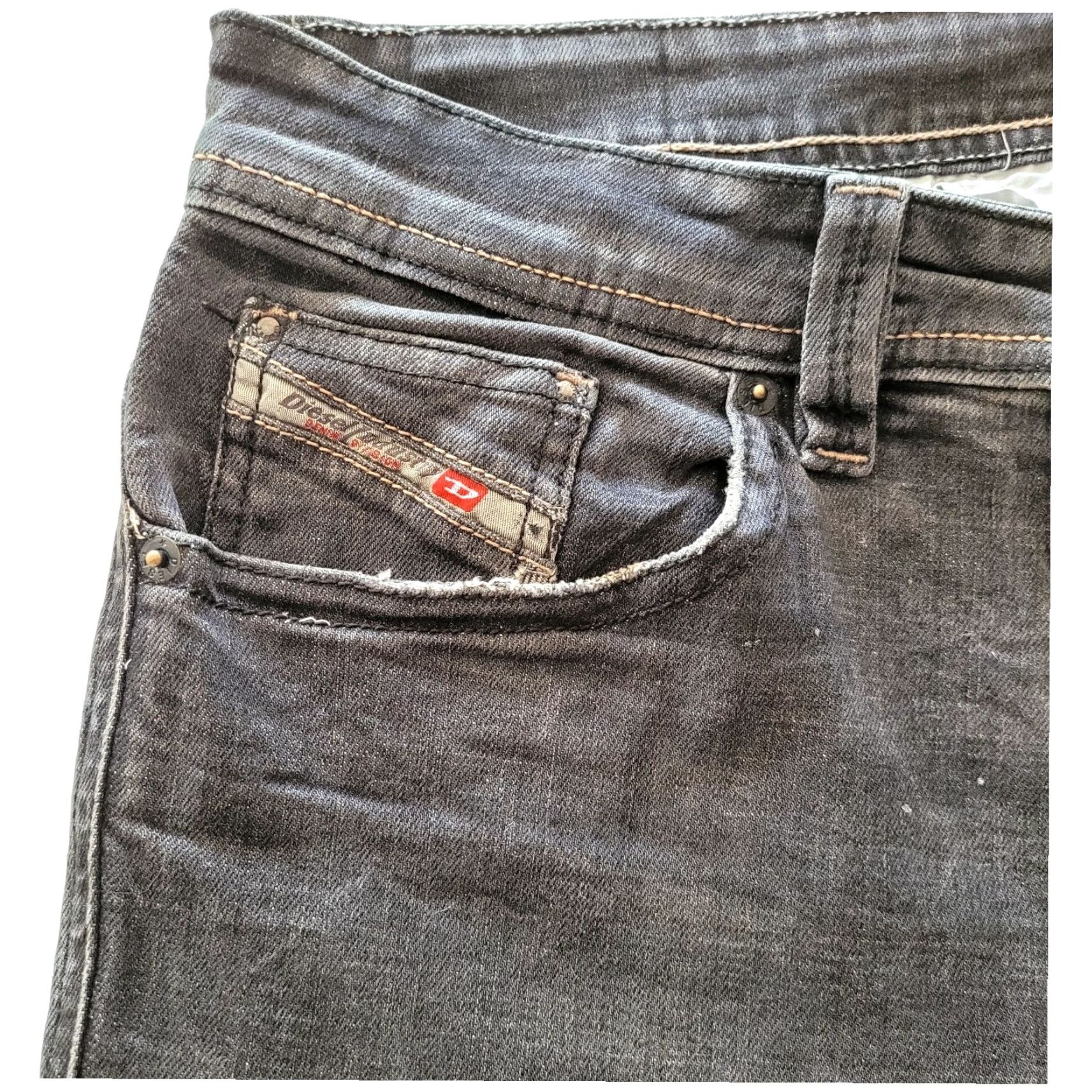 Diesel Diesel Industry Jeans – W34 – Grey – Regular Denim Jeans – 34 in Waist – Dark Wash – Men Size US 34 / EU 50 - 6 Thumbnail
