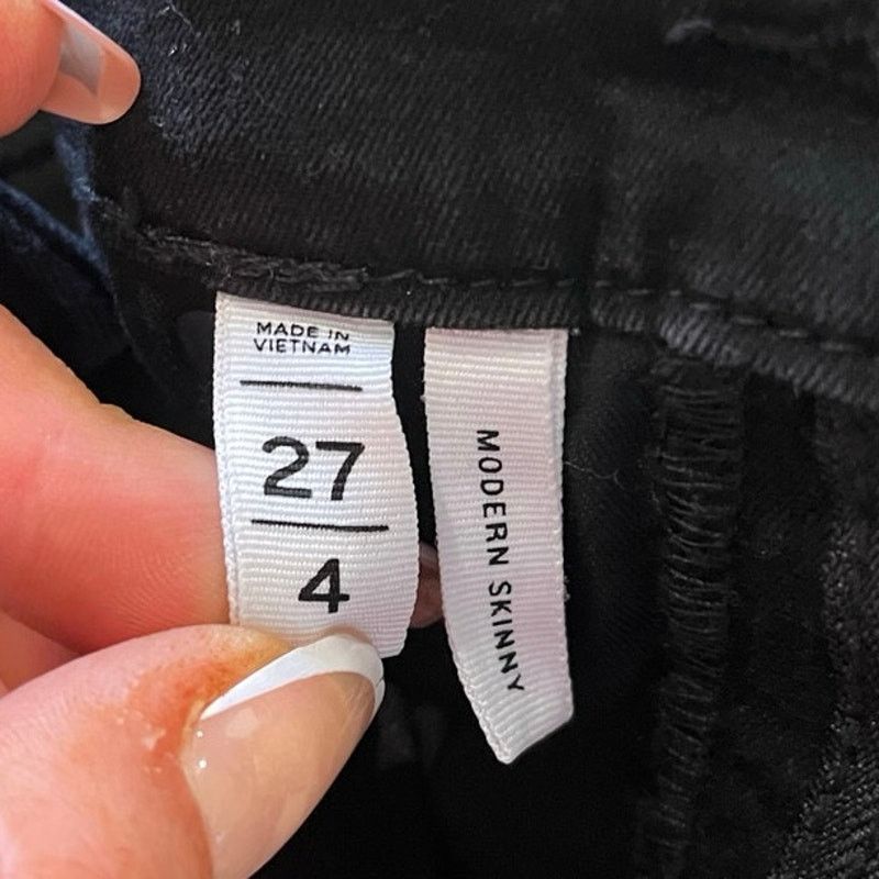 Loft LOFT Modern Skinny Jeans Mid Rise Denim Black Size 27/4 Size 27" / US 4 / IT 40 - 8 Thumbnail