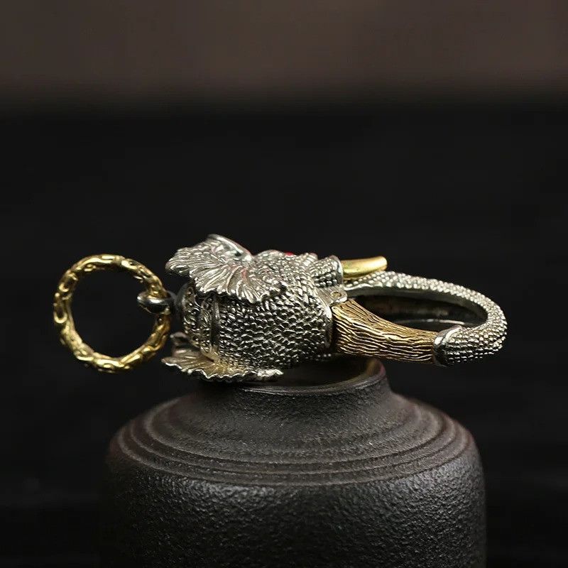 Other Wild Elephant Keyring Car Keychain Brass Holder Hanging Size ONE SIZE - 4 Thumbnail