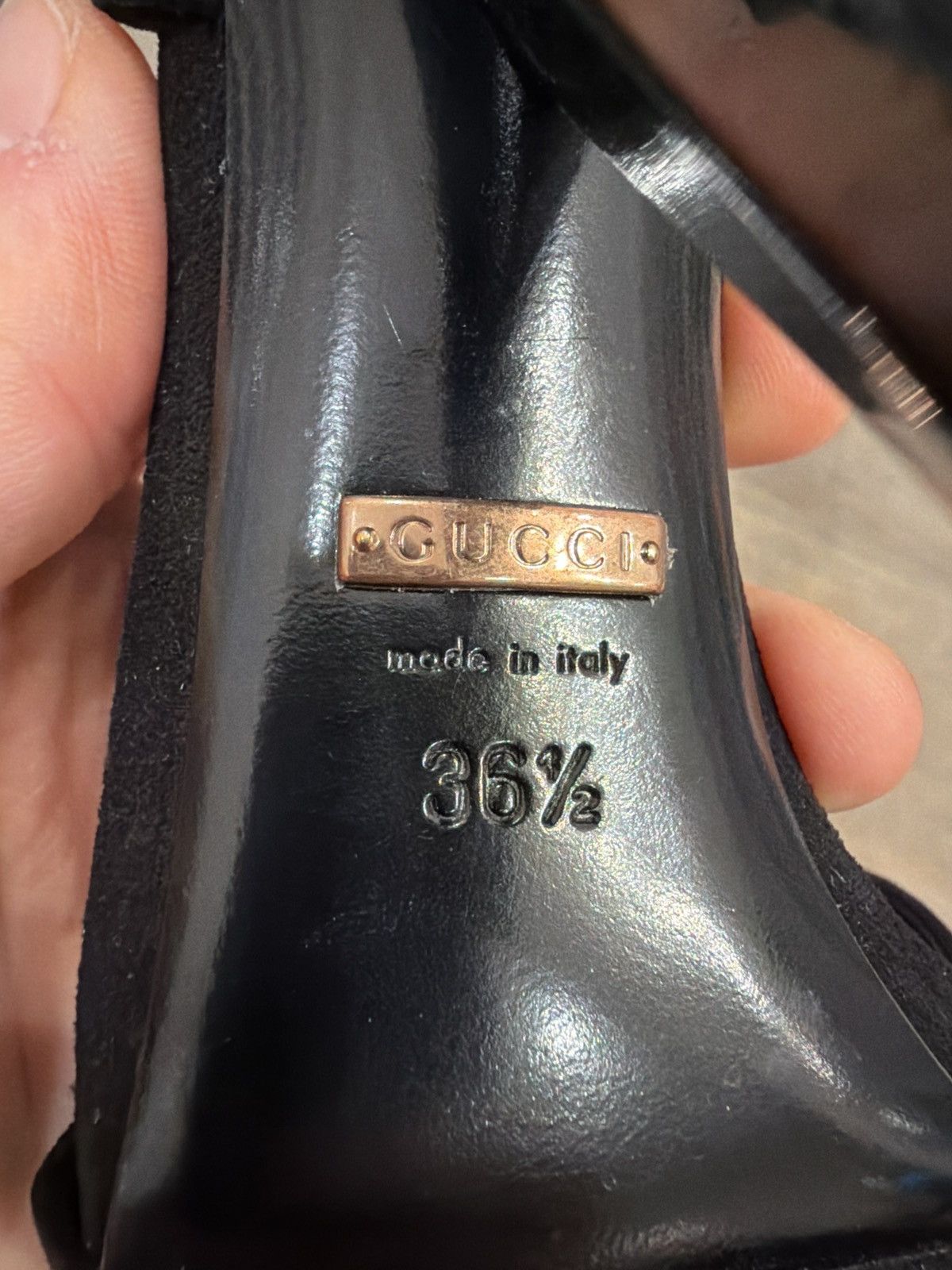 Gucci Size 6.5W - Gucci Black Suede Liberty Slingback Heels Size US 6.5 / IT 36.5 - 8 Thumbnail