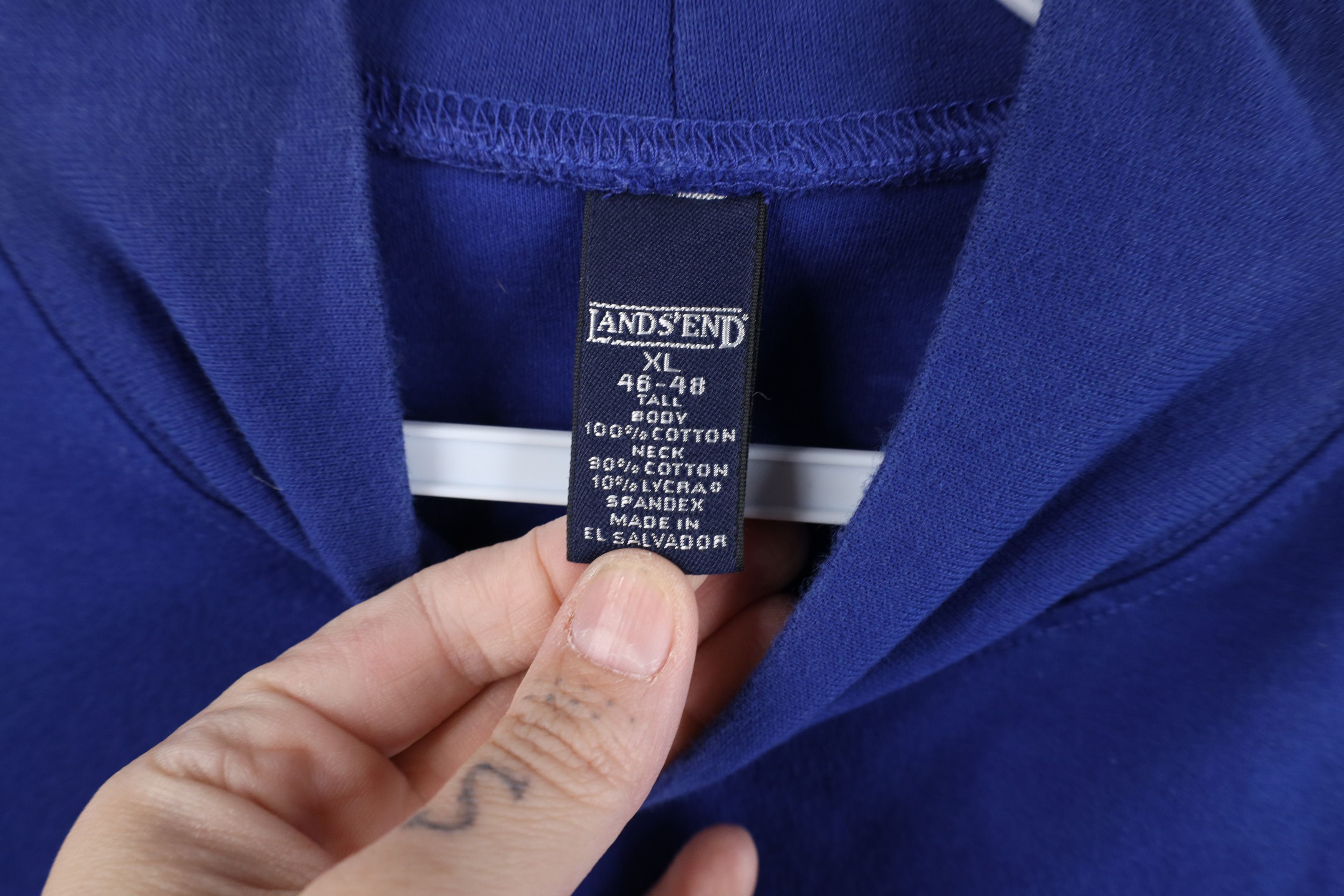 Lands' End Vintage 90s Lands End Mock Neck Long Sleeve T-Shirt Blue Size US XL / EU 56 / 4 - 6 Thumbnail