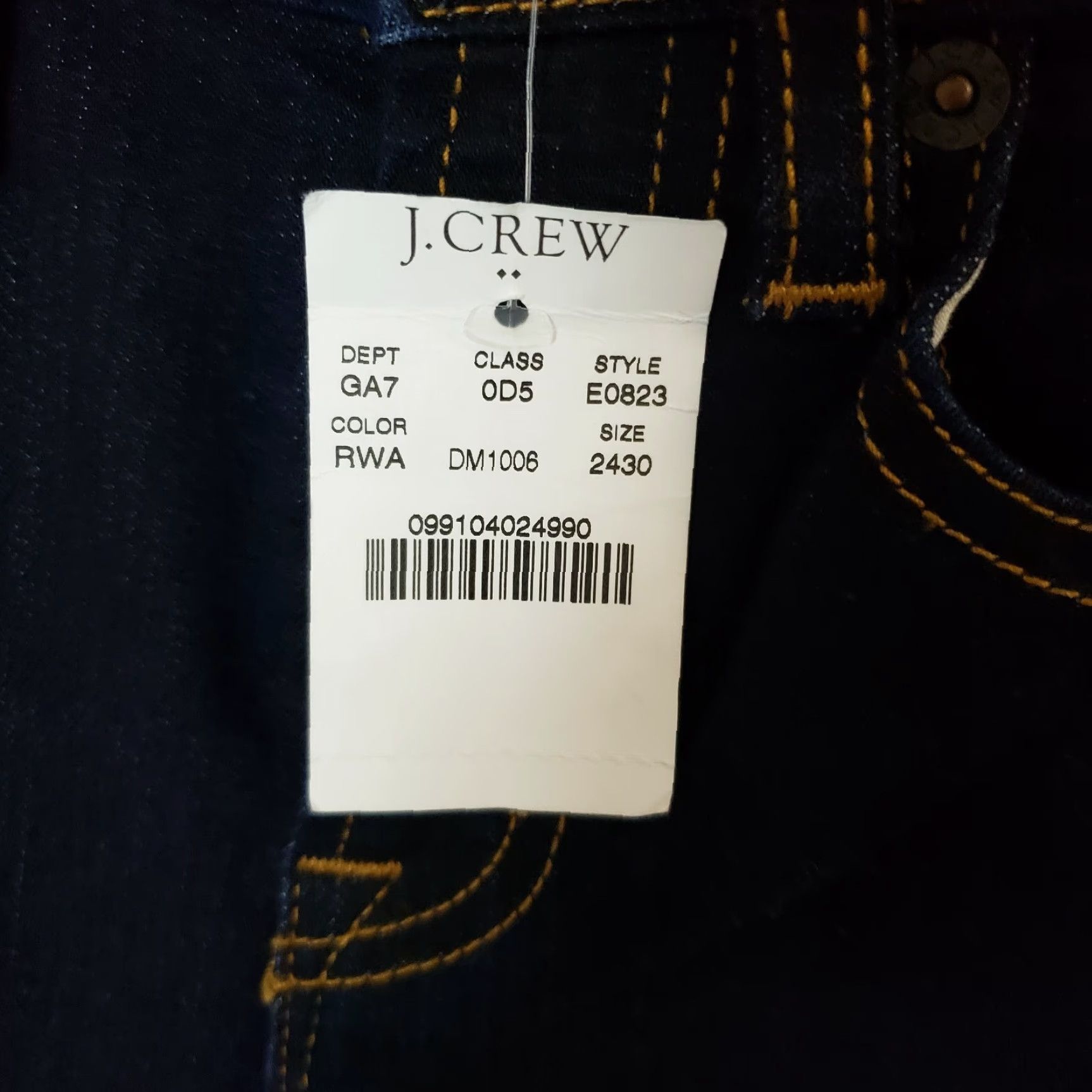 J.Crew J Crew Womens Mid Rise Skinny Jeans Sz 24 Blue Dark Wash Cotton Blend Denim Skinny 29 Inseam Mens Womens Girls Rules Size 42" / US 20 - 7 Thumbnail
