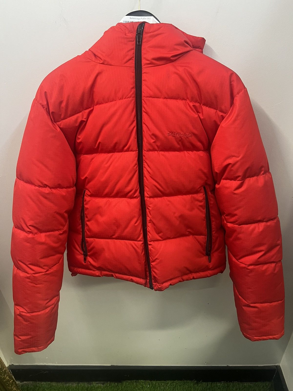 Image of Balenciaga Red Puffer Jacket, Men's (Size Small)