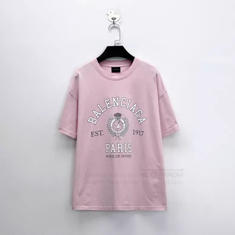 Balenciaga Balenciaga Light Pink Crown Wheat Short Sleeve Size US S / EU 44-46 / 1 - 1 Thumbnail