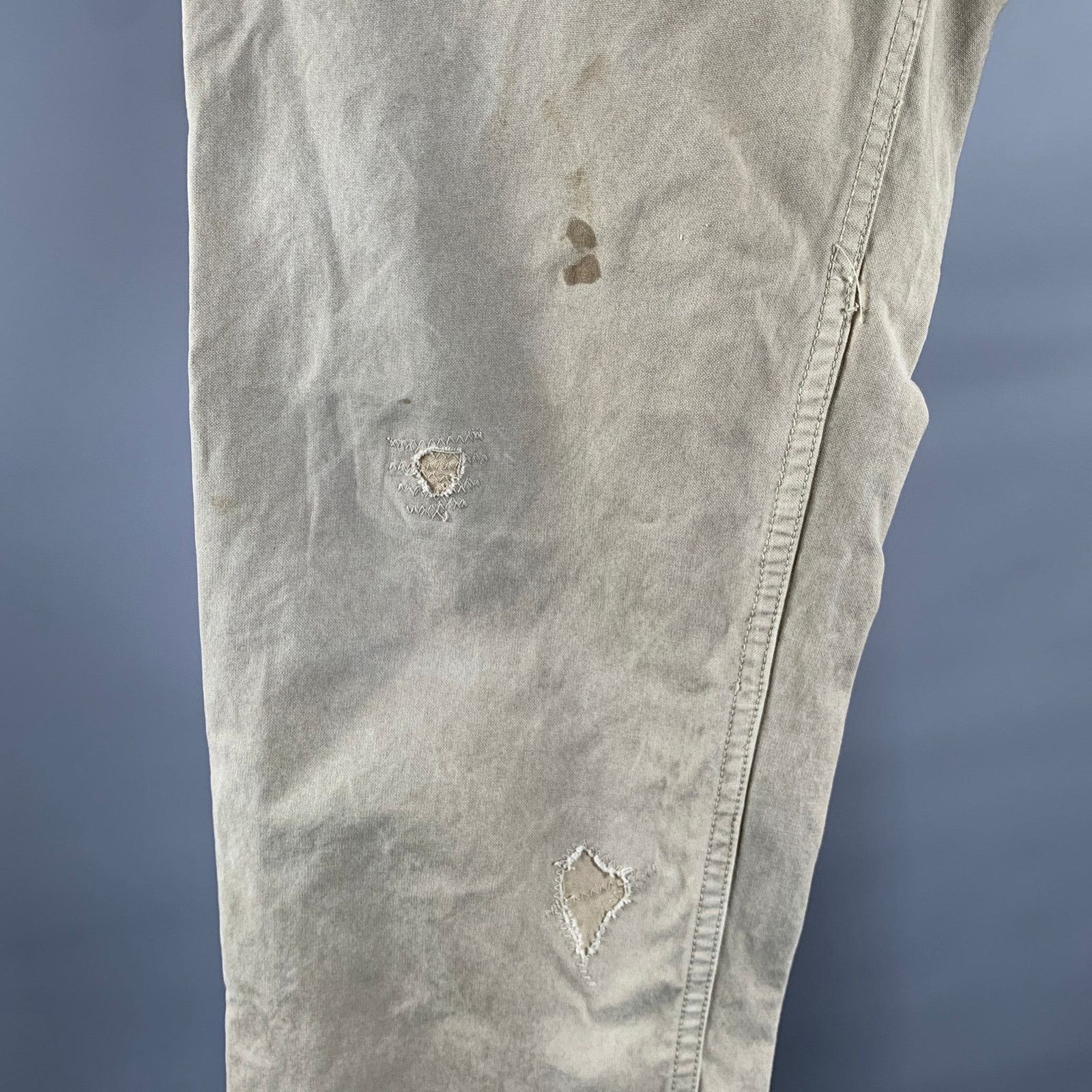 Visvim VISVIM Khaki Distressed Cotton Button Fly Casual Pants Size US 37 - 6 Thumbnail