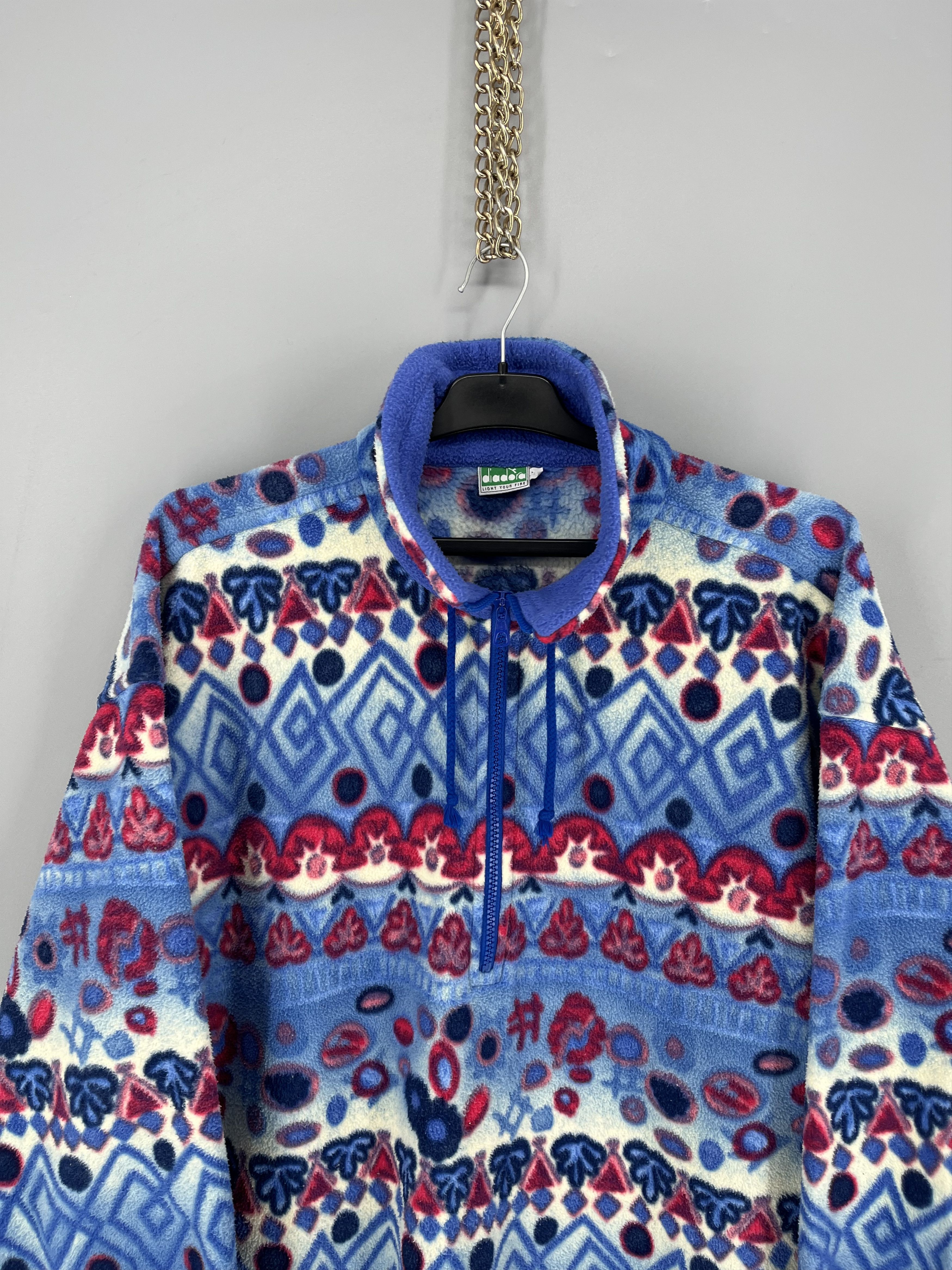 Diadora Vintage Diadora Blue Fleece Jacket 1/3 zip mens size M Size US M / EU 48-50 / 2 - 6 Thumbnail
