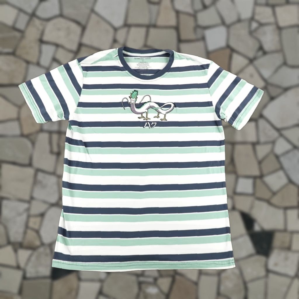 Vintage VINTAGE Spirited Away Shirt Anime Striped Men's Large Green Crew Neck T-Shirt Size US L / EU 52-54 / 3 - 1 Thumbnail