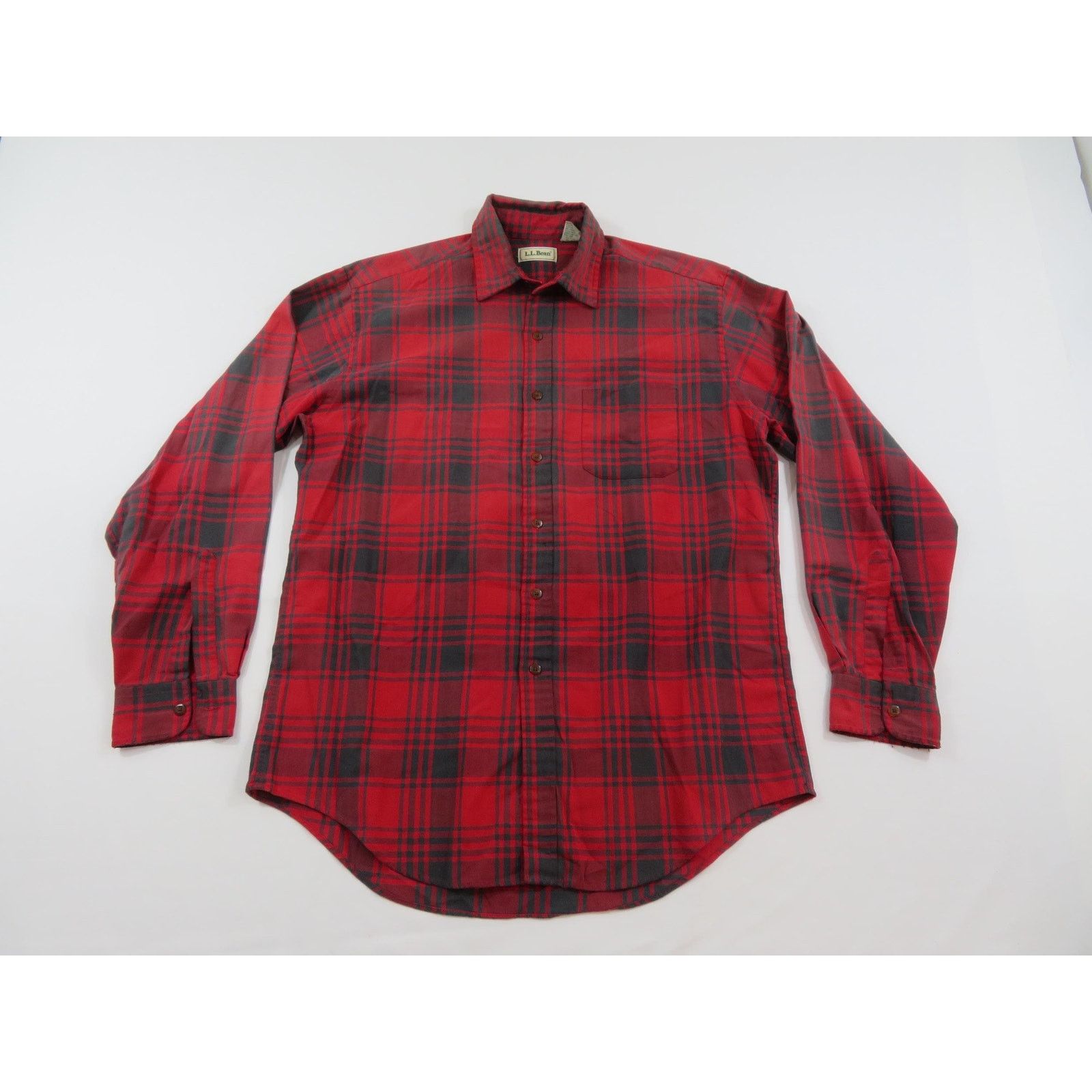 L.L. Bean LL Bean Flannel Shirt Buffalo Plaid Red Gray Sz L 1990s Size US L / EU 52-54 / 3 - 1 Thumbnail