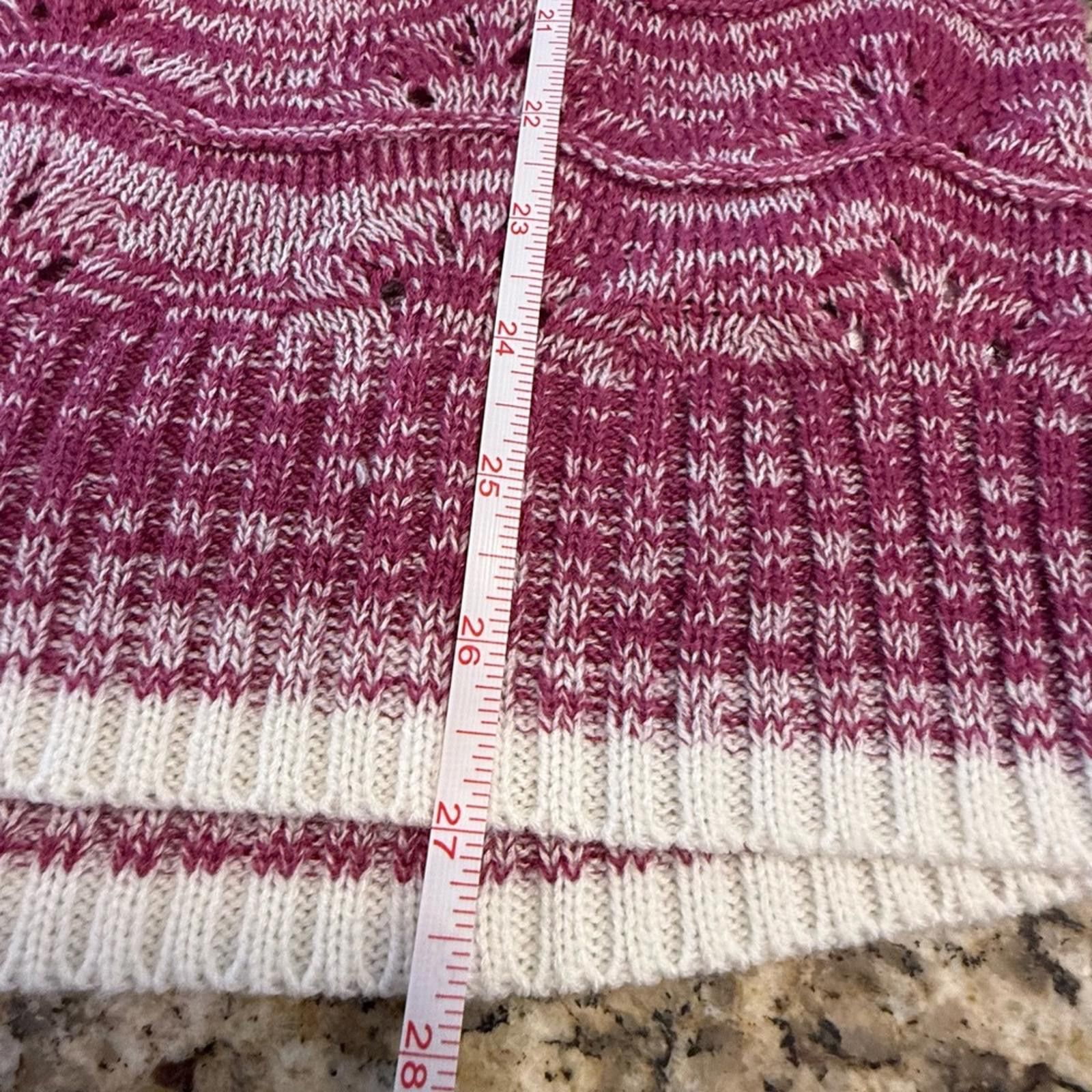 Other Jessica Simpson soft knit sweater pink white crop sleeve LG Size L / US 10 / IT 46 - 9 Thumbnail