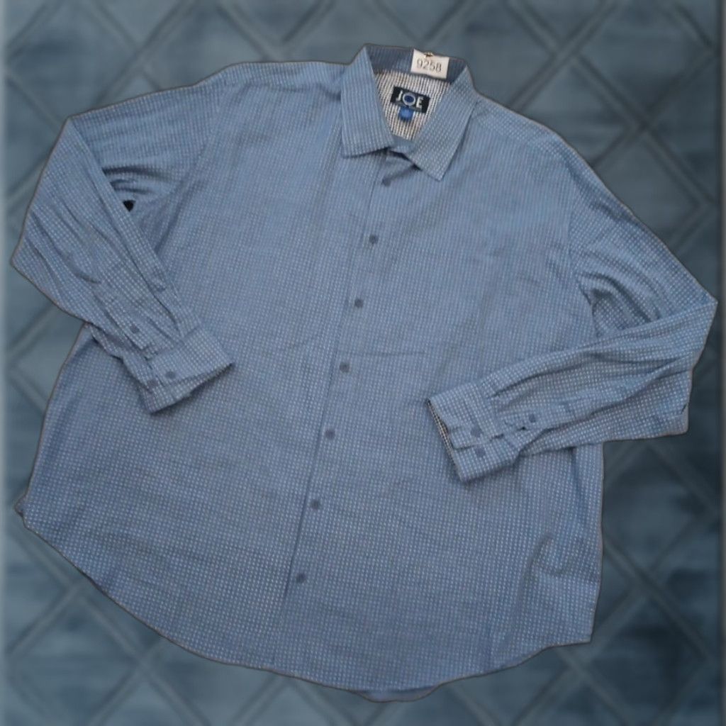 Joseph Abboud Joseph Abboud Shirt Mens Big 2X Blue Geometric Long Sleeve Button-Down Cotton Button-Up Size US XXL / EU 58 / 5 - 1 Thumbnail