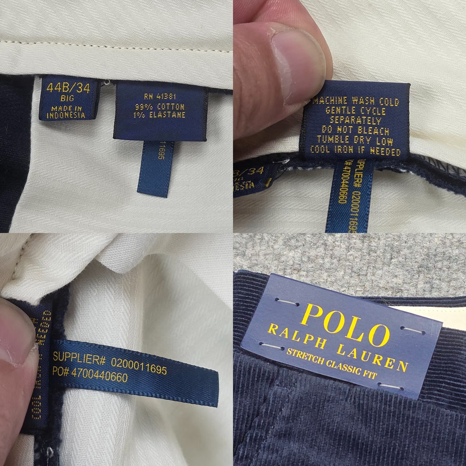 Polo Ralph Lauren Polo Ralph Lauren Corduroy Pants Men's 44 x 34 Blue Stretch NWT Size US XXL / EU 58 / 5 - 8 Thumbnail