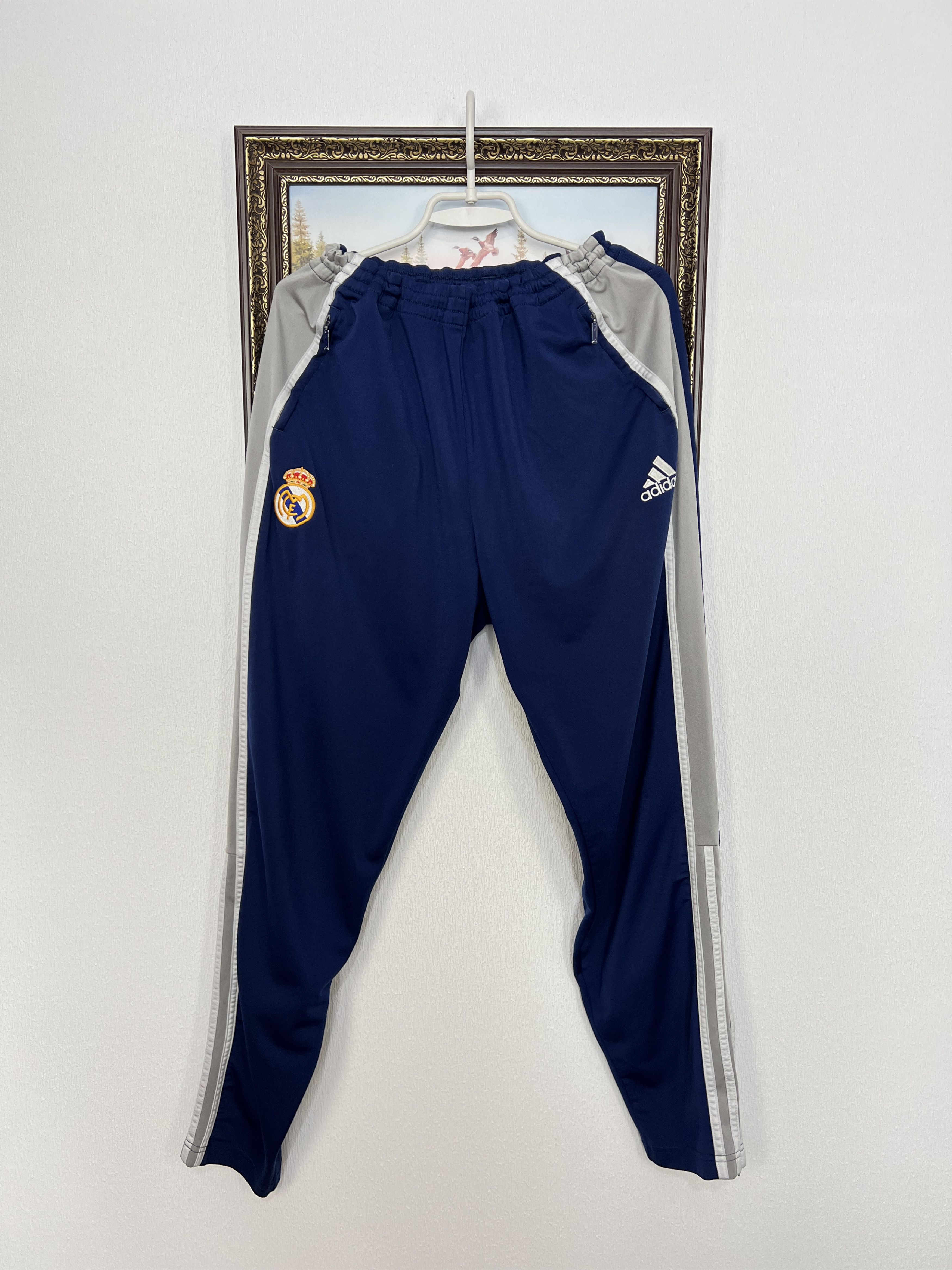 Adidas Vintage 90's Adidas Real Madrid Football Pants Soccer Blue L Size US 34 / EU 50 - 1 Thumbnail