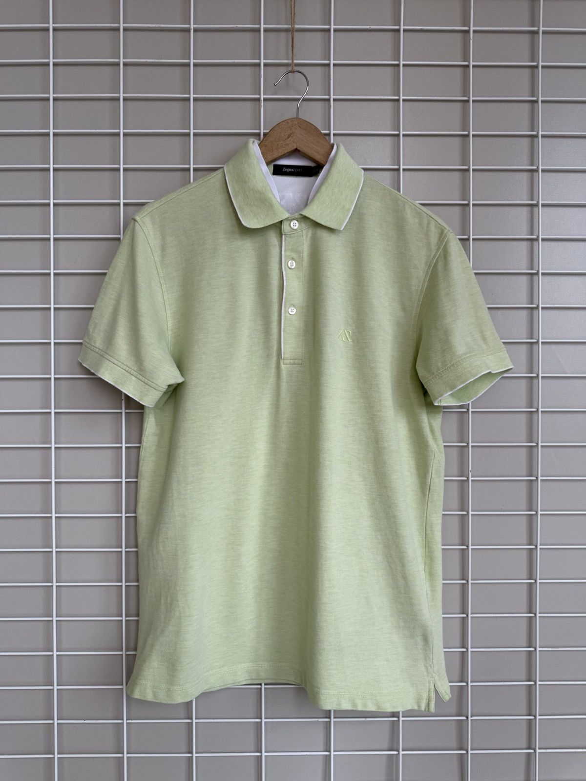 Ermenegildo Zegna Zegna Sport Light Green Polo Shirt Mens Size L Vintage Size US L / EU 52-54 / 3 - 1 Thumbnail
