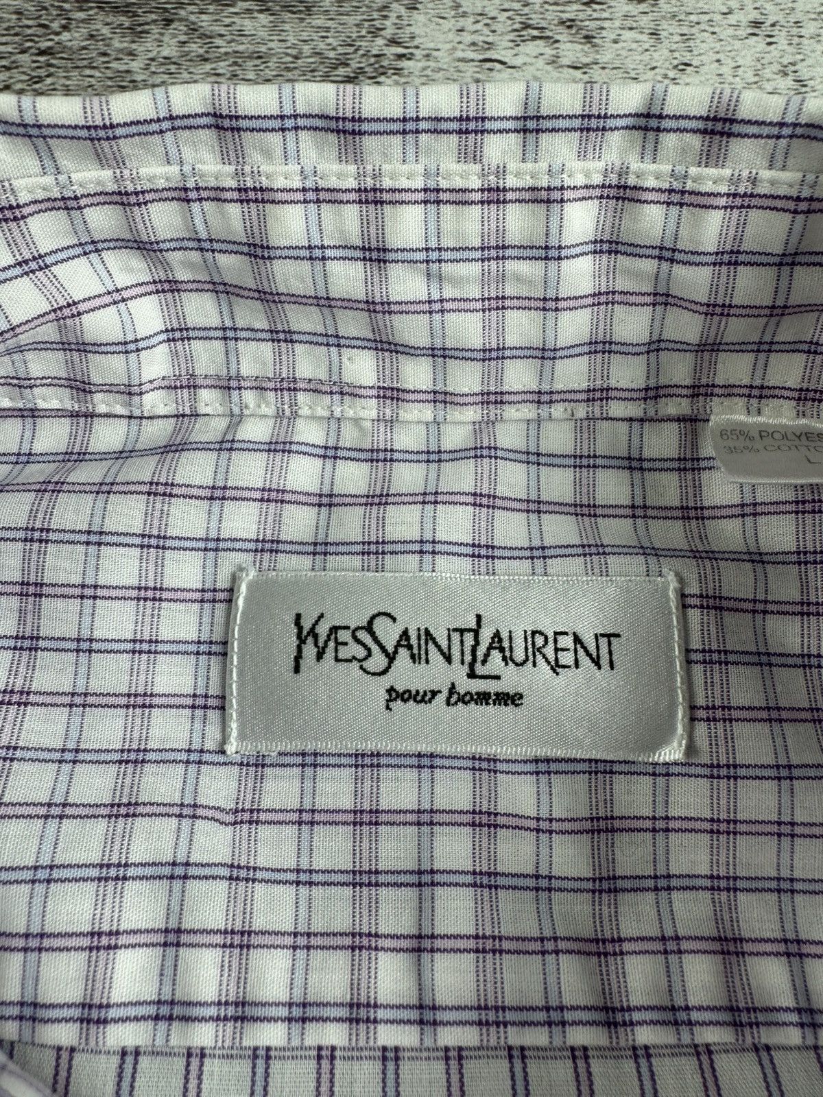 Yves Saint Laurent Yves Saint Laurent YSL Paris Checked 90S Button Blank Shirt Size US L / EU 52-54 / 3 - 13 Thumbnail