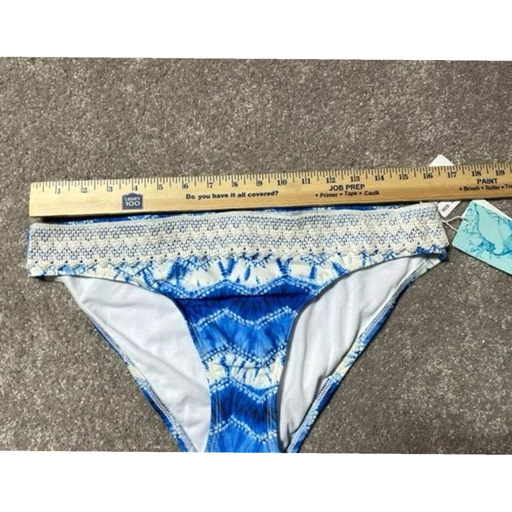 Swims Eco Swim Bikini Bottom Sz 12 Beach Festival Boho Coastal Lace Hippie Retro 70s Blue Tie Dye Women Bikini Bottom Mens no? Size 34" / US 12 / IT 48 - 4 Thumbnail
