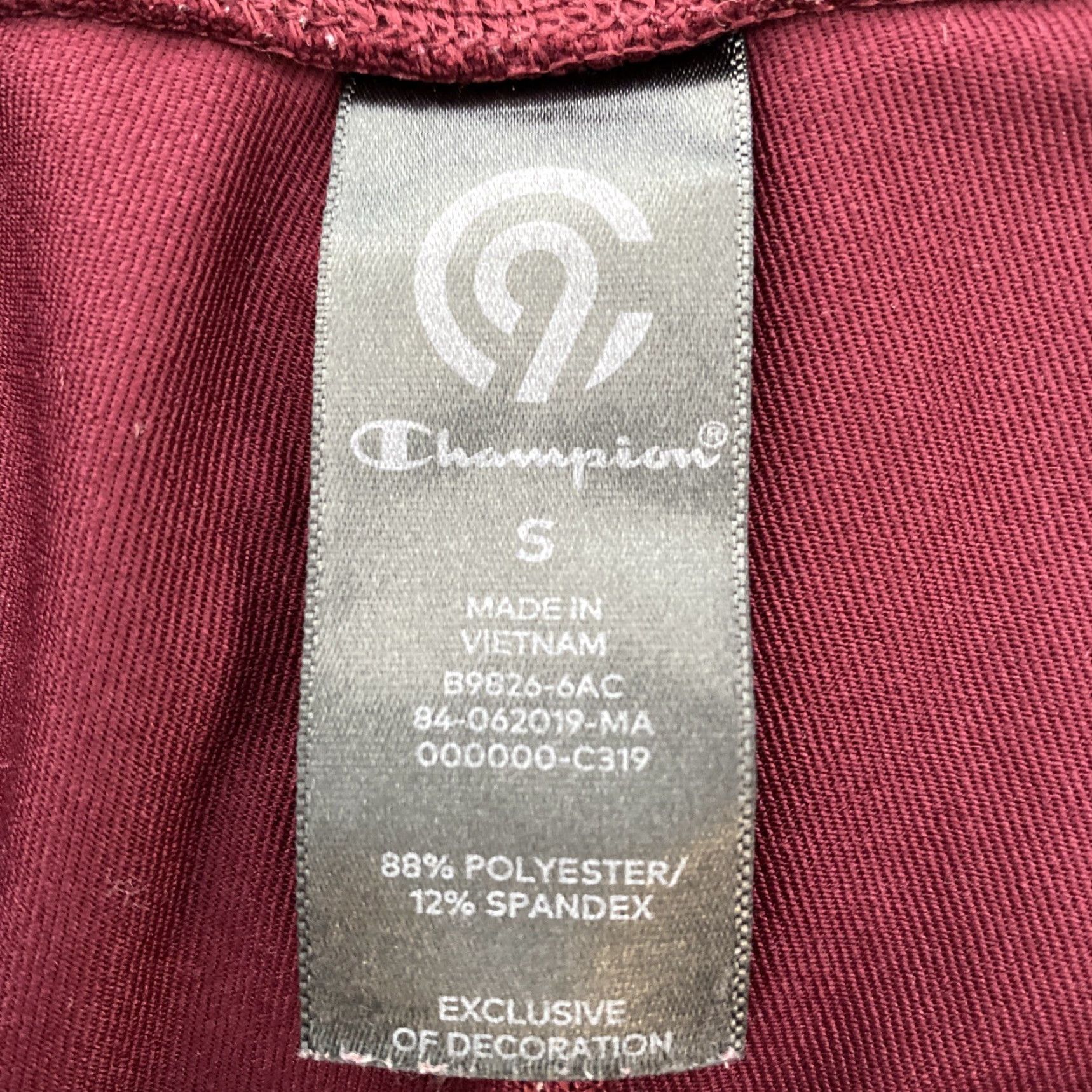 Champion CHAMPION DUODRY WORKOUT LEGGINGS WOMEN'S SIZE Small S MAROON / 38-56 Size 28" / US 6 / IT 42 - 8 Thumbnail