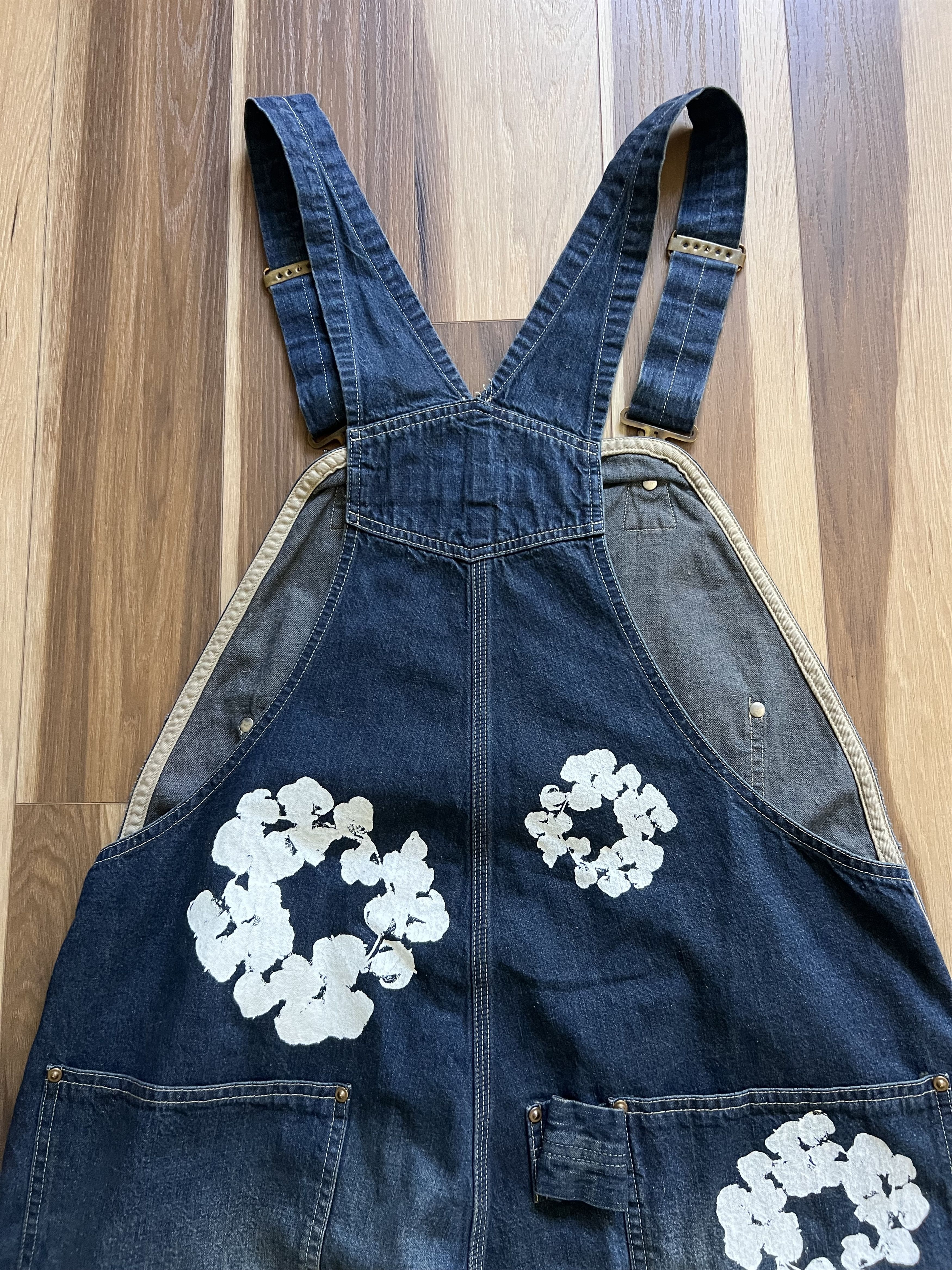DENIM TEARS × Saint Michael Denim Tears Saint Michael Cotton Wreath Denim Overalls Size US 34 / EU 50 - 6 Thumbnail
