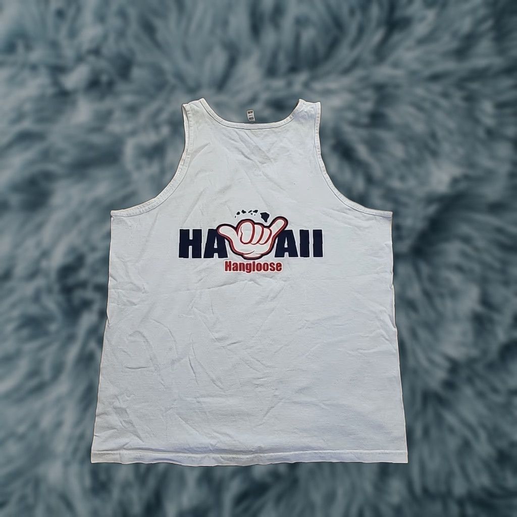 Doublet VINTAGE? No. Hang Loose Hawaii Tank Top Alstyle Double-Sided Cotton White XL Surfer Graphic Print Beach Hawaiian Men T-Shirt Tank Top Size US XL / EU 56 / 4 - 1 Thumbnail