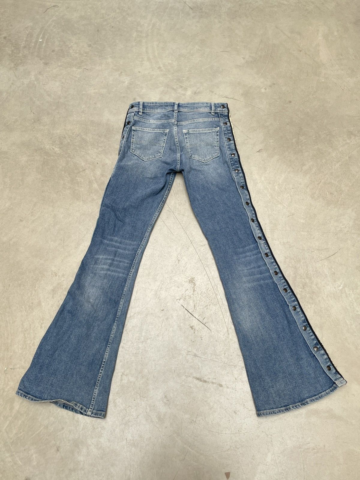 Kappa 🔥 Kappa Side Tape Snap Jeans Y2K Flare Bootcut S Size 30" / US 8 / IT 44 - 4 Thumbnail