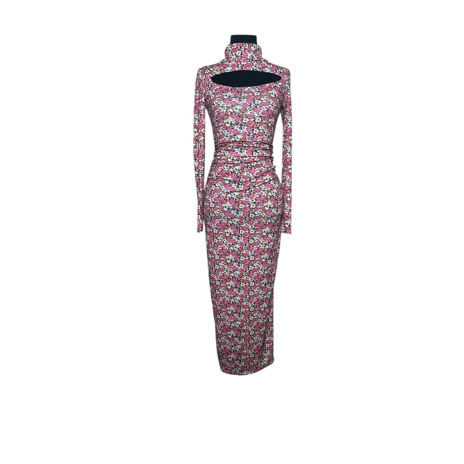 Zara Zara pink floral long sleeves maxi pencil dress size Small Size S / US 4 / IT 40 - 11 Thumbnail