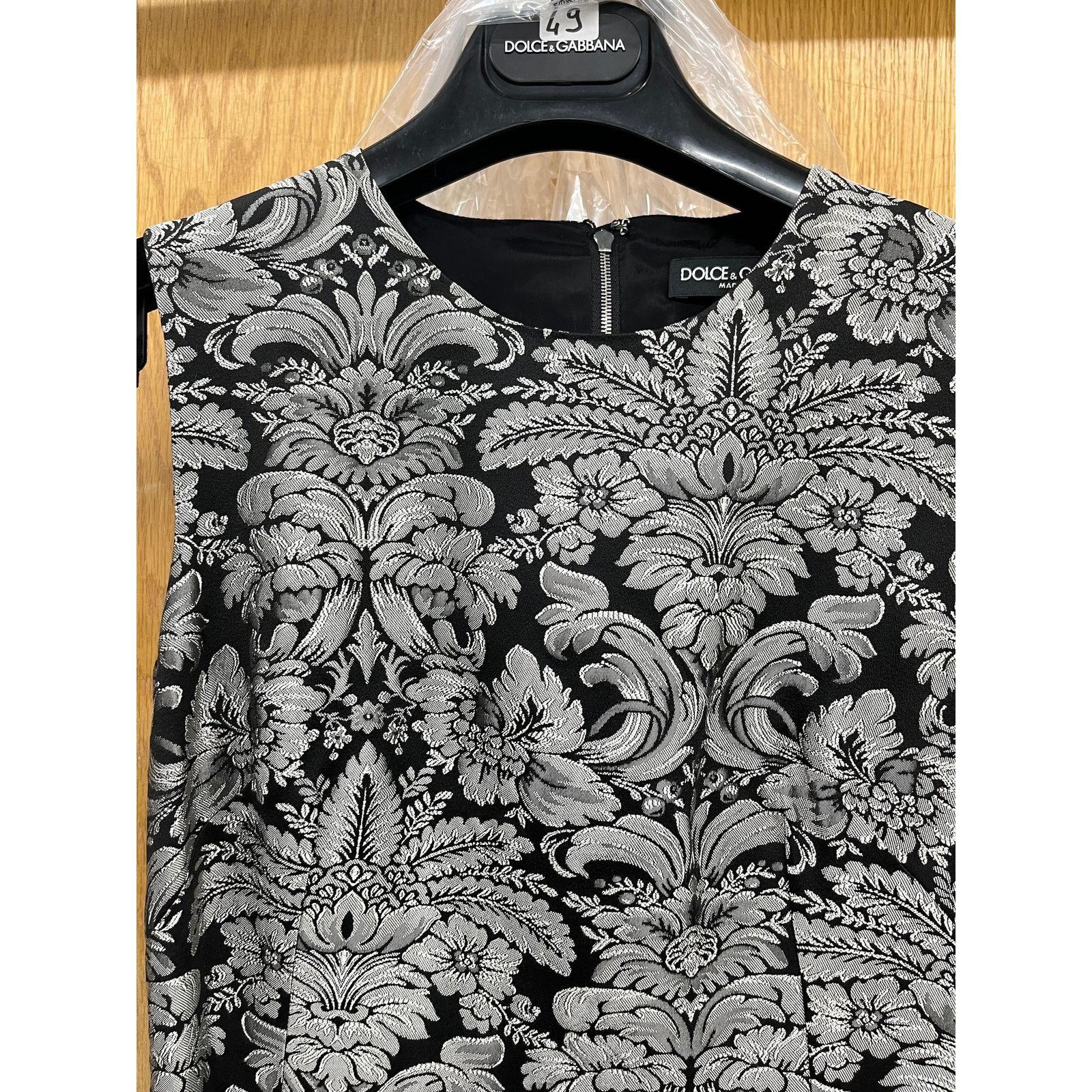 Dolce & Gabbana DOLCE & GABBANA Silver Jacquard Sleeveless Mini Dress 46 XL Size L / US 10 / IT 46 - 5 Thumbnail