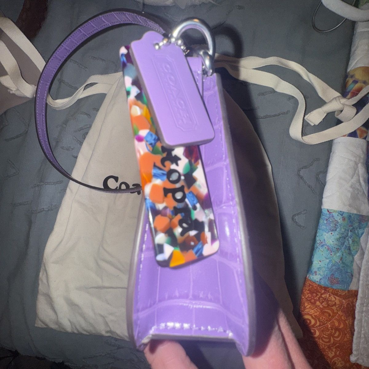 Coach Coachtopia New Never Used Purple Croc Print Baguette Size ONE SIZE - 8 Thumbnail