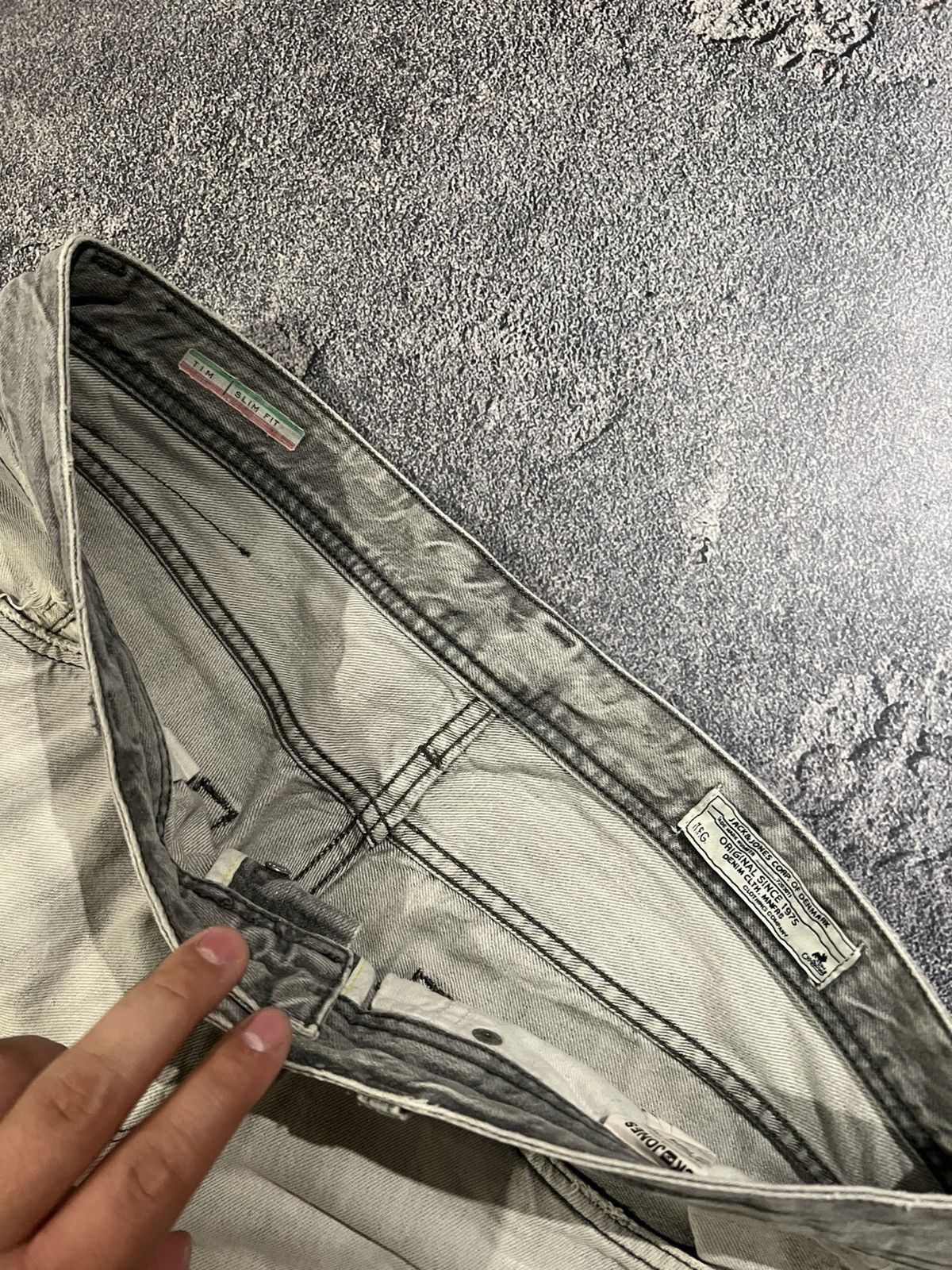 Japanese Brand Bullet Distressed Vintage Jeans — Slim Gray Fashion Style Size US 34 / EU 50 - 6 Thumbnail