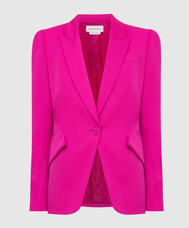 Alexander McQueen ALEXANDER MCQUEEN SHOULDER ONE BUTTON JACKET PINK 3000$ RRP Size M / US 6-8 / IT 42-44 - 1 Thumbnail