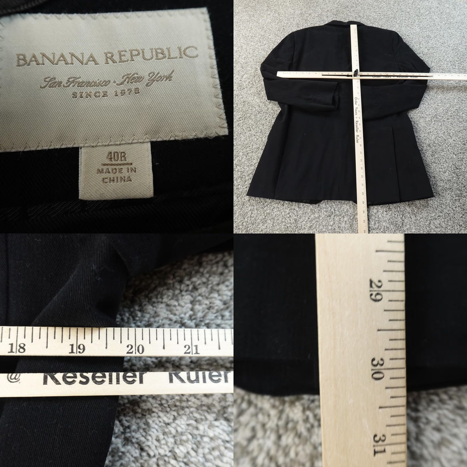 Banana Republic Banana Republic Blazer Mens 40R Black Sport Coat Jacket Three-Button Notch Lapel Cardigan? Size 40R - 8 Thumbnail