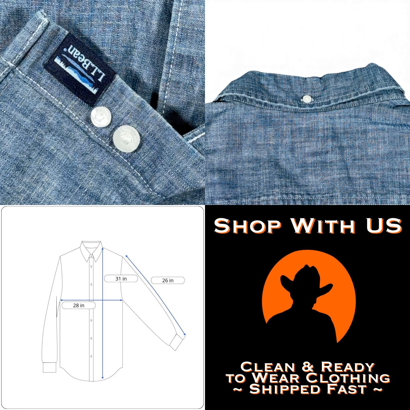 Vintage VINTAGE L.L.Bean Shirt XXL 2XL Blue Chambray Button-Up Long Sleeve Men's Casual Heritage Y2K Size US XXL / EU 58 / 5 - 8 Thumbnail