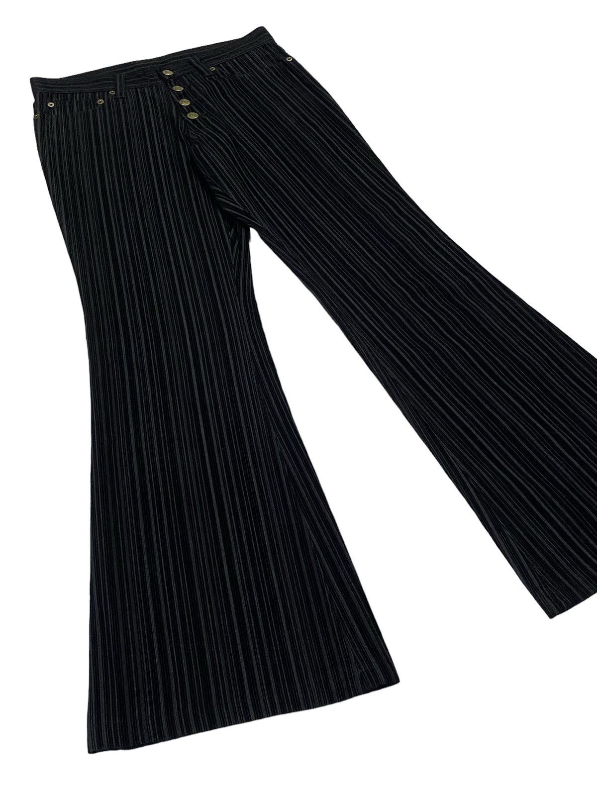 Tornado Mart Tornado Mart Flared Striped Corduroy Cotton Pants Size US 29 - 20 Thumbnail