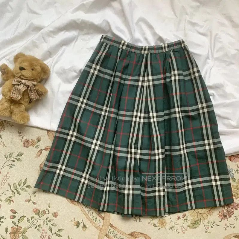 Burberry Burberry Green Wool Midi Skirt for Women. Size 23" - 4 Thumbnail
