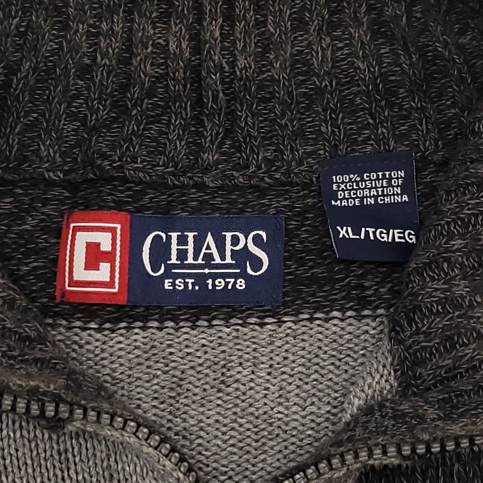 Chaps Chaps Pullover Sweater Mens Size Extra Large XL Gray Black Size US XL / EU 56 / 4 - 3 Thumbnail