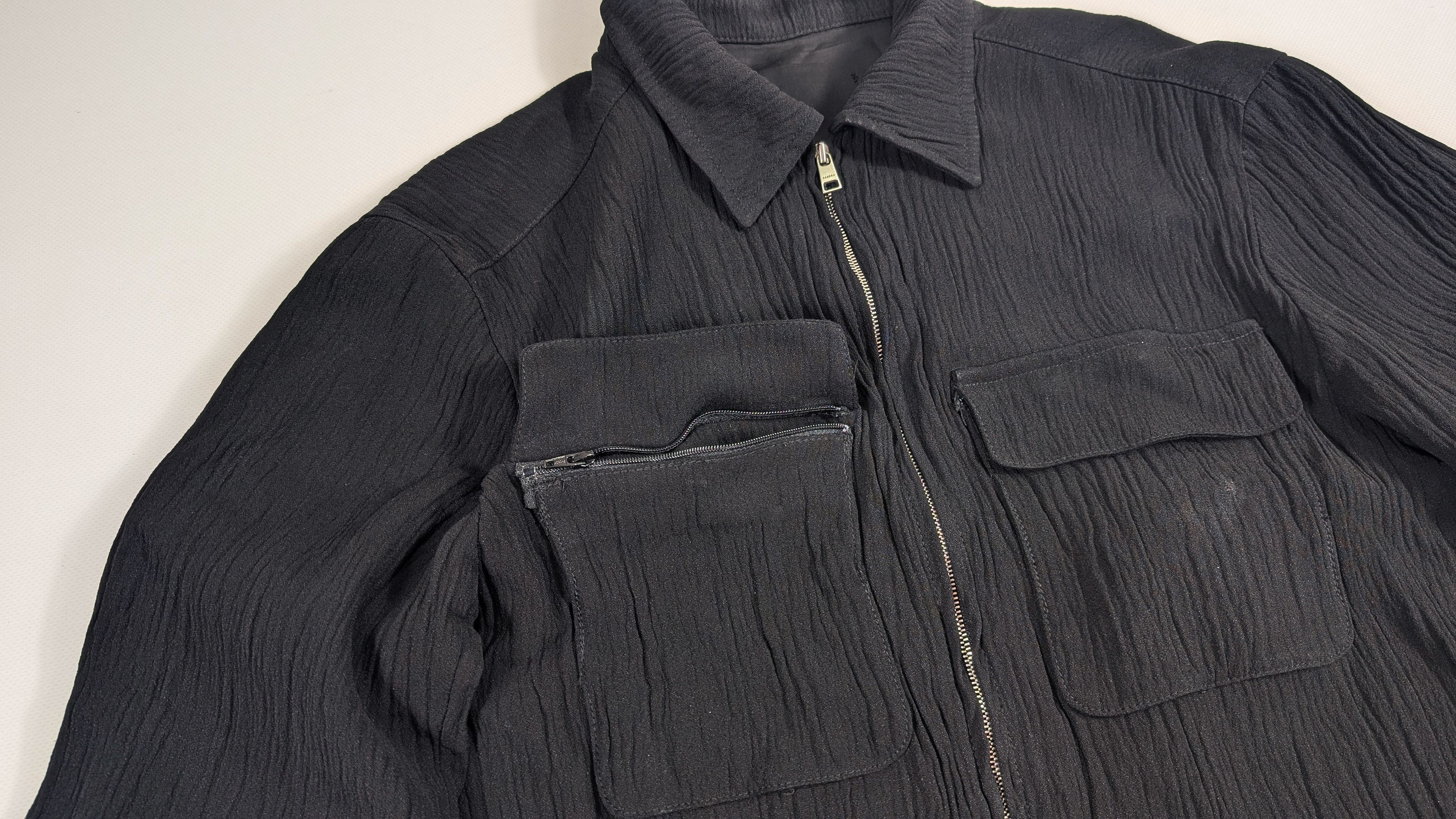Sandro Sandro Crinkled Crepe Overshirt Viscose Acetate Jacket Size US XS / EU 42 / 0 - 4 Thumbnail