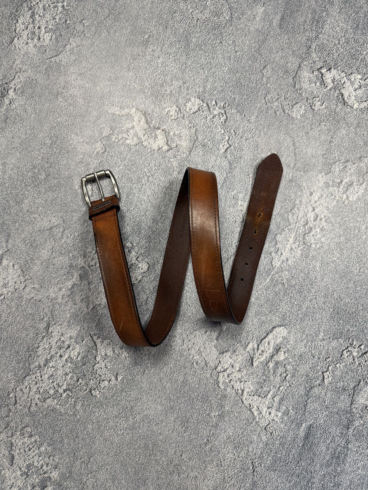 Carhartt Vintage Y2k Carhartt Leather Belt Brown Size 38 - 3 Thumbnail