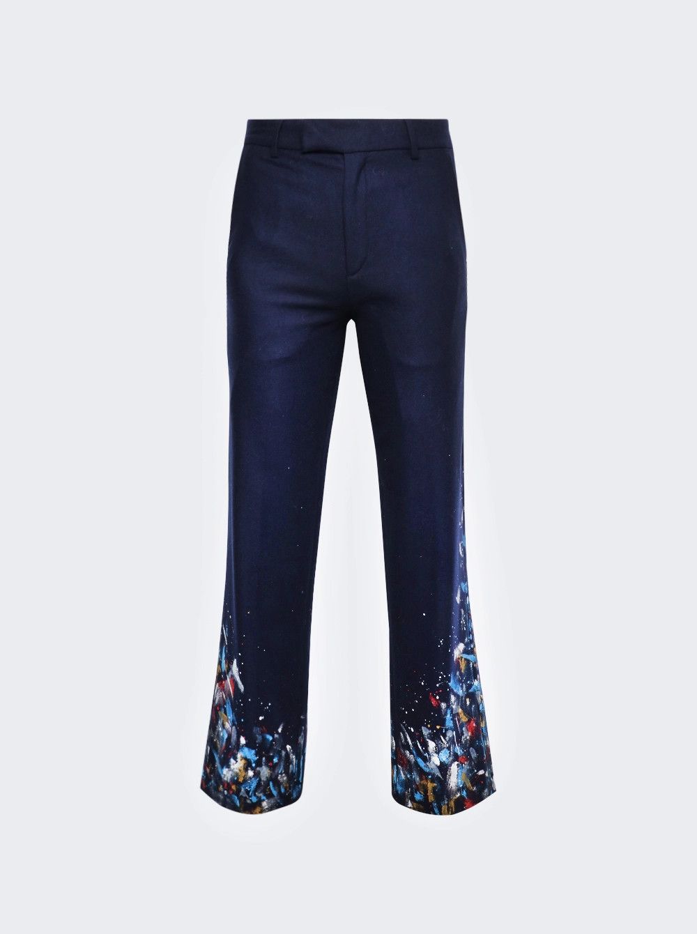 Amiri O1b1xh1ea0524 Wool Paint Splatter Pant In Navy 