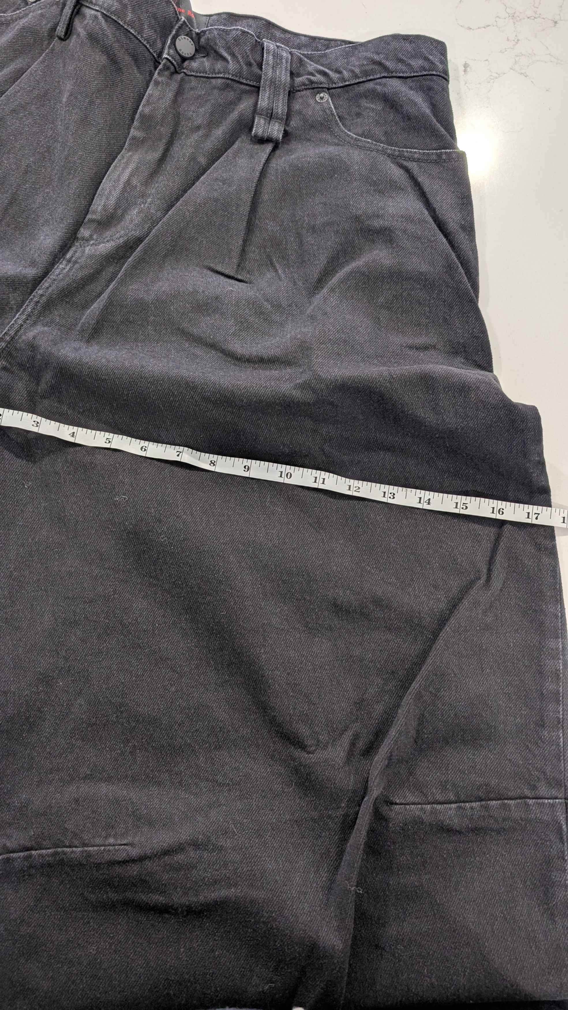Simone Rocha SIMONE ROCHA Mens Black Wide Leg Puddle Jeans Rhinestone Size US 35 - 12 Thumbnail