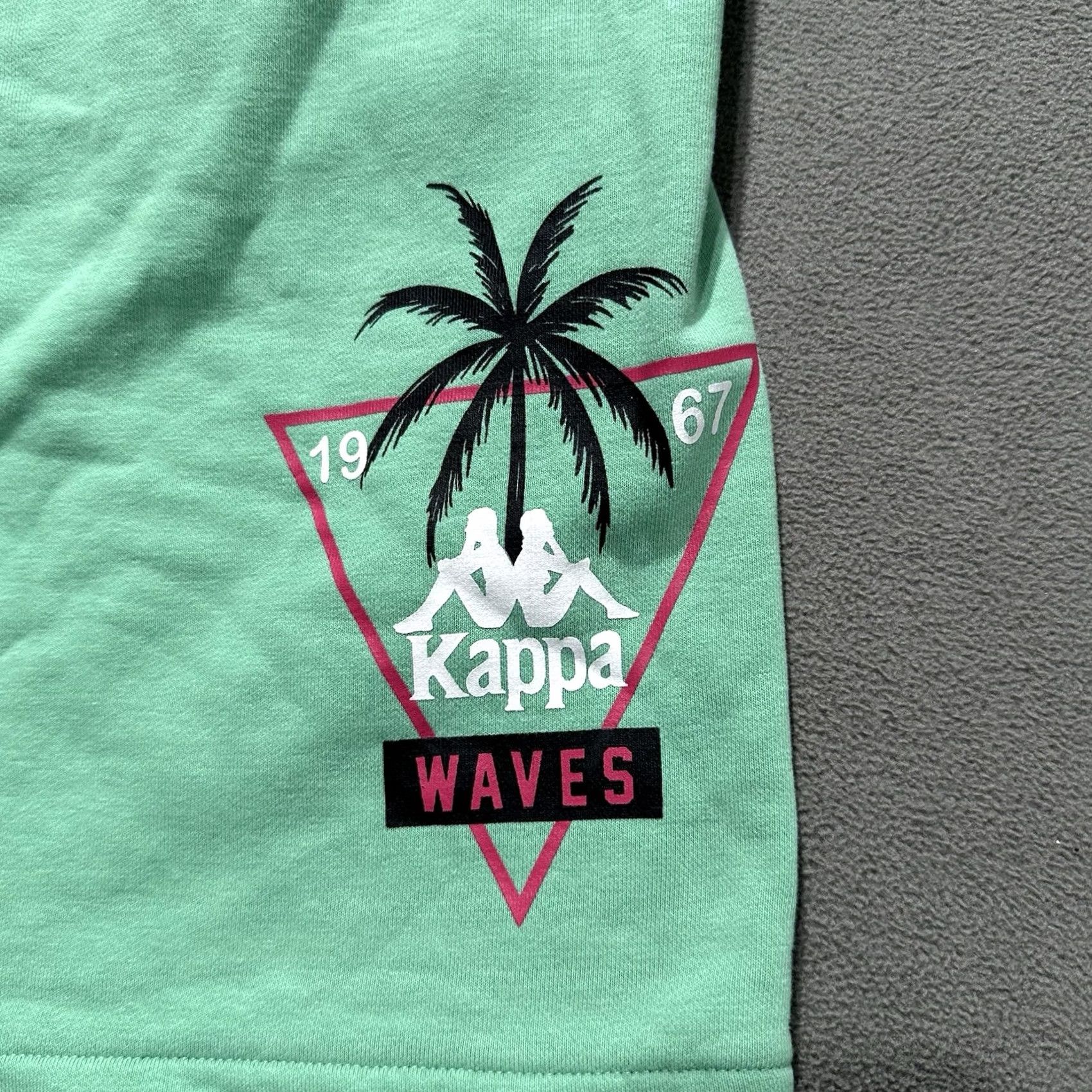 Kappa Kappa Authentic Falmouth Shorts Mens Small Light Green French Terry Sweatshorts Size US 29 - 4 Thumbnail