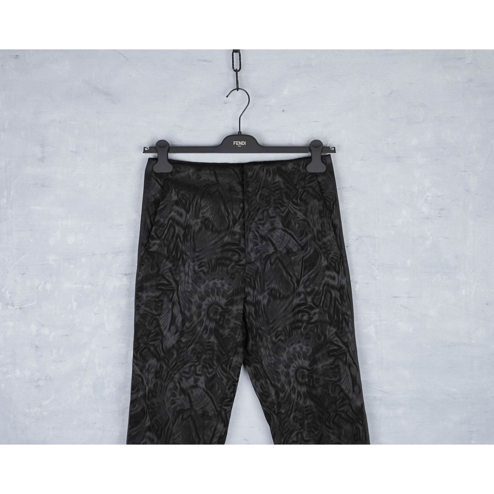 Dior Dior black patterned textured stylish women's trousers pants Size 32" / US 10 / IT 46 - 2 Thumbnail