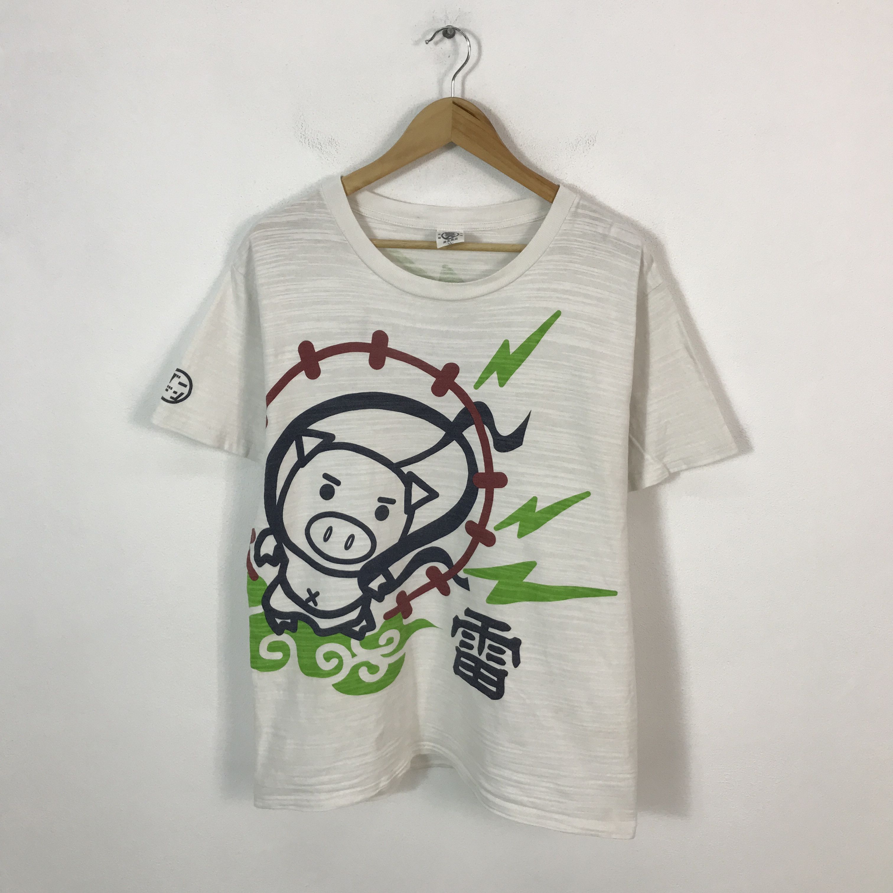 Japanese Brand Japanese word wear Pig design t-shirt Size US L / EU 52-54 / 3 - 1 Thumbnail