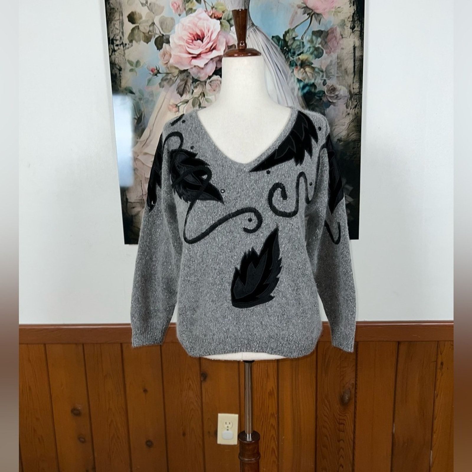Other Gorgeous Vintage 90s Private Party Angora Sweater! Size L / US 10 / IT 46 - 2 Thumbnail