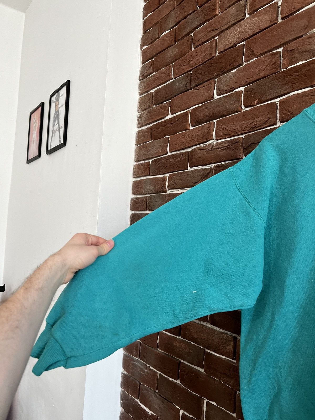 Hanes Rare 90s Vintage Turqoise Hanes XL Blank Crewneck Hype Grail Size US XL / EU 56 / 4 - 6 Thumbnail