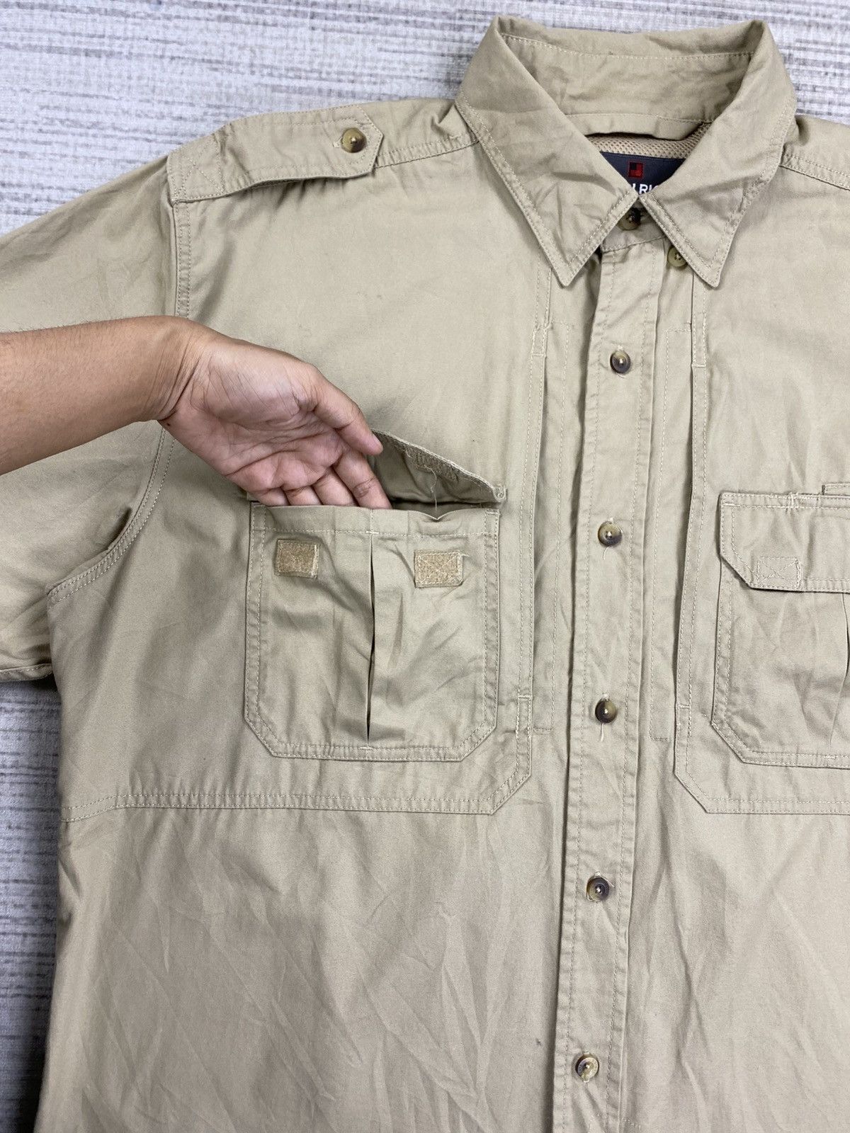 Japanese Brand × Vintage × Woolrich Woolen Mills Vintage Woolrich Tactical Shortsleeve Button Ups Shirt Size US XL / EU 56 / 4 - 7 Thumbnail