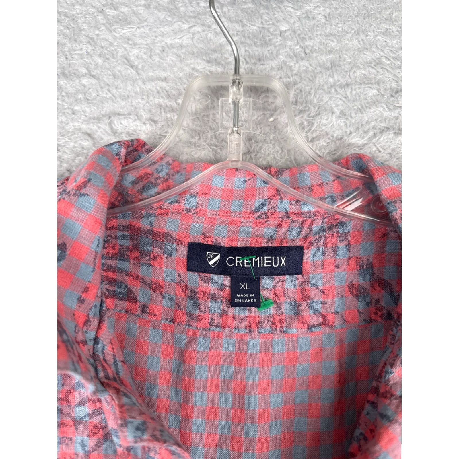 Cremieux Cremieux Shirt Men XL Blue Plaid Linen Button-Up Hawaiian Aloha Beach Vacation Resort Casual Party/Cocktail 100% Linen Size US XL / EU 56 / 4 - 7 Thumbnail