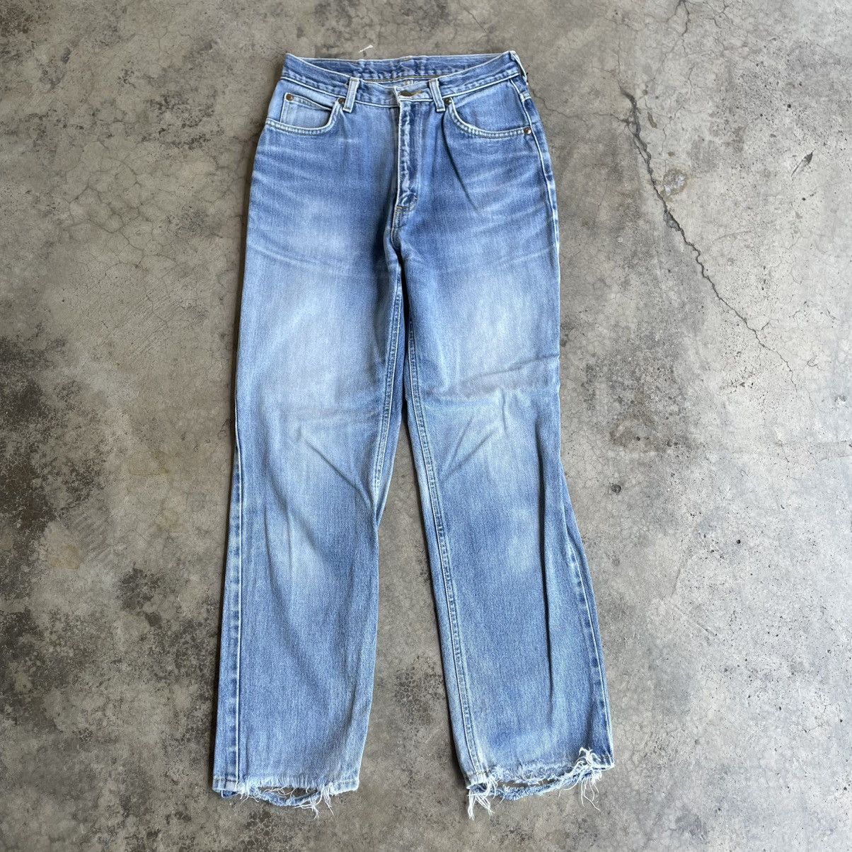 Lee 🔥Vintage Lee Stoned Washed Distress Denim Jeans Size US 27 - 1 Thumbnail
