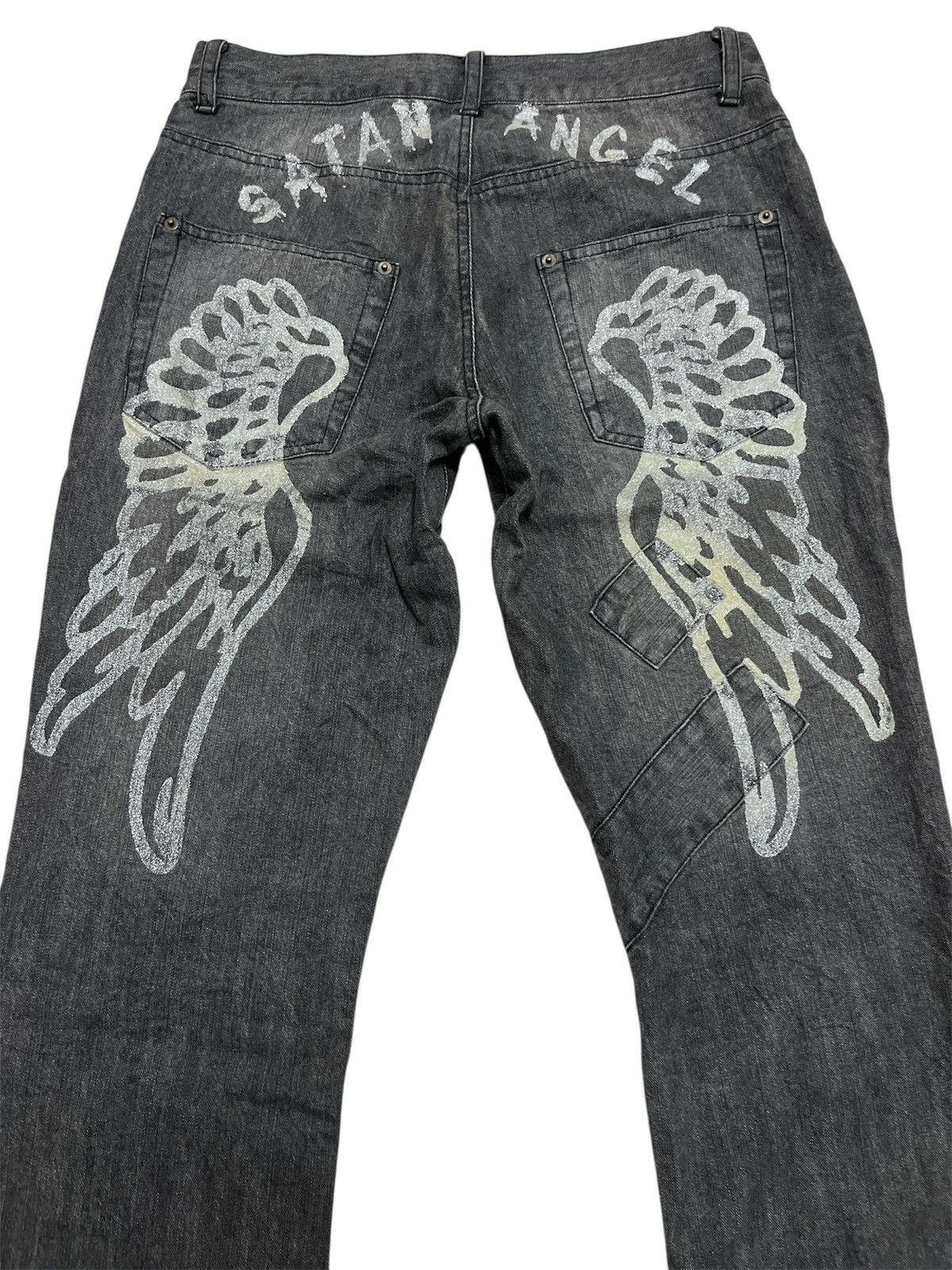 Japanese Brand Hiro Co Japan Satan Angel Distressed Denim Size US 31 - 5 Thumbnail
