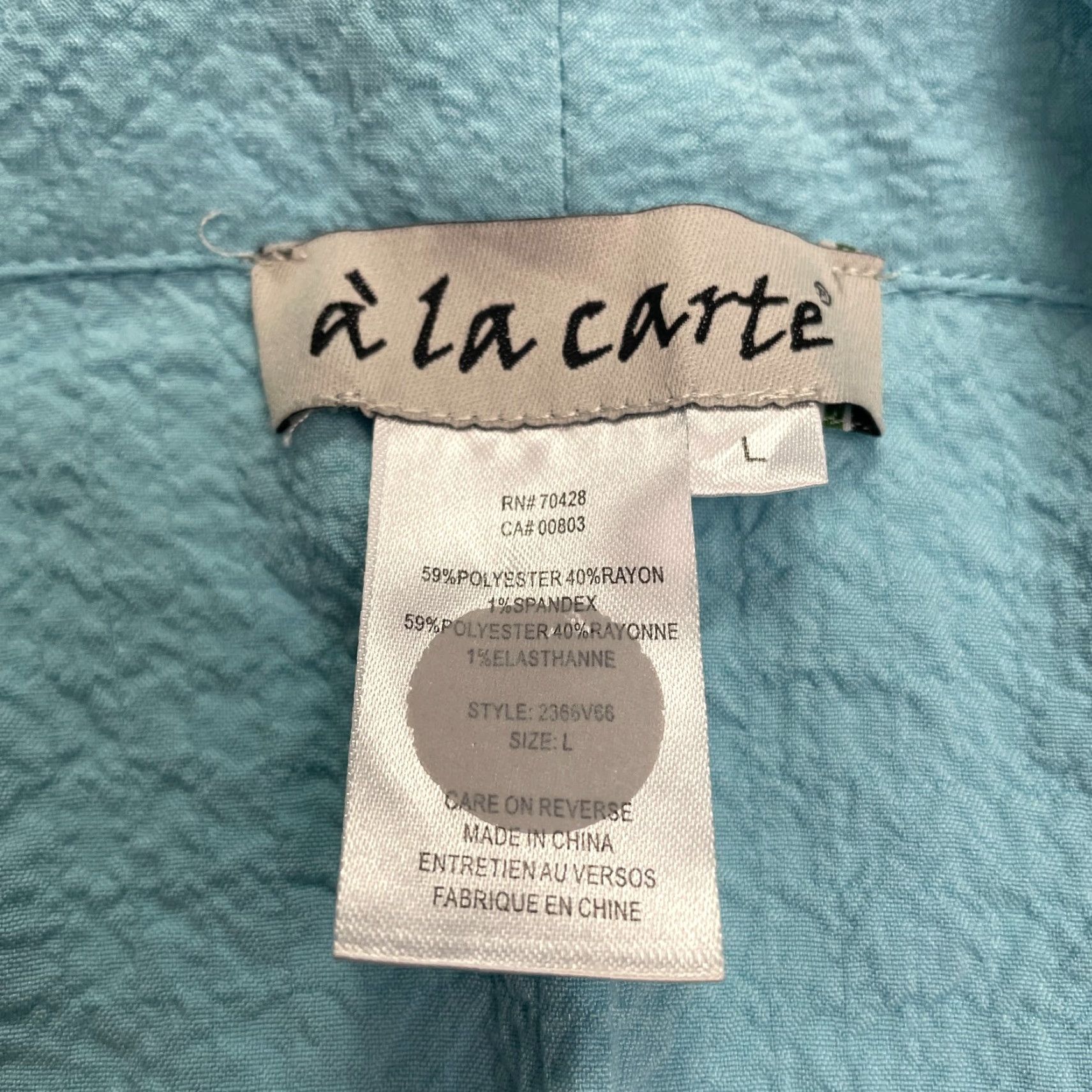 Vintage A La Carte Vest Jacket Womens L Blue Pockets Sleeveless Collared Casual Wrap - 90s? Size L / US 10 / IT 46 - 5 Thumbnail