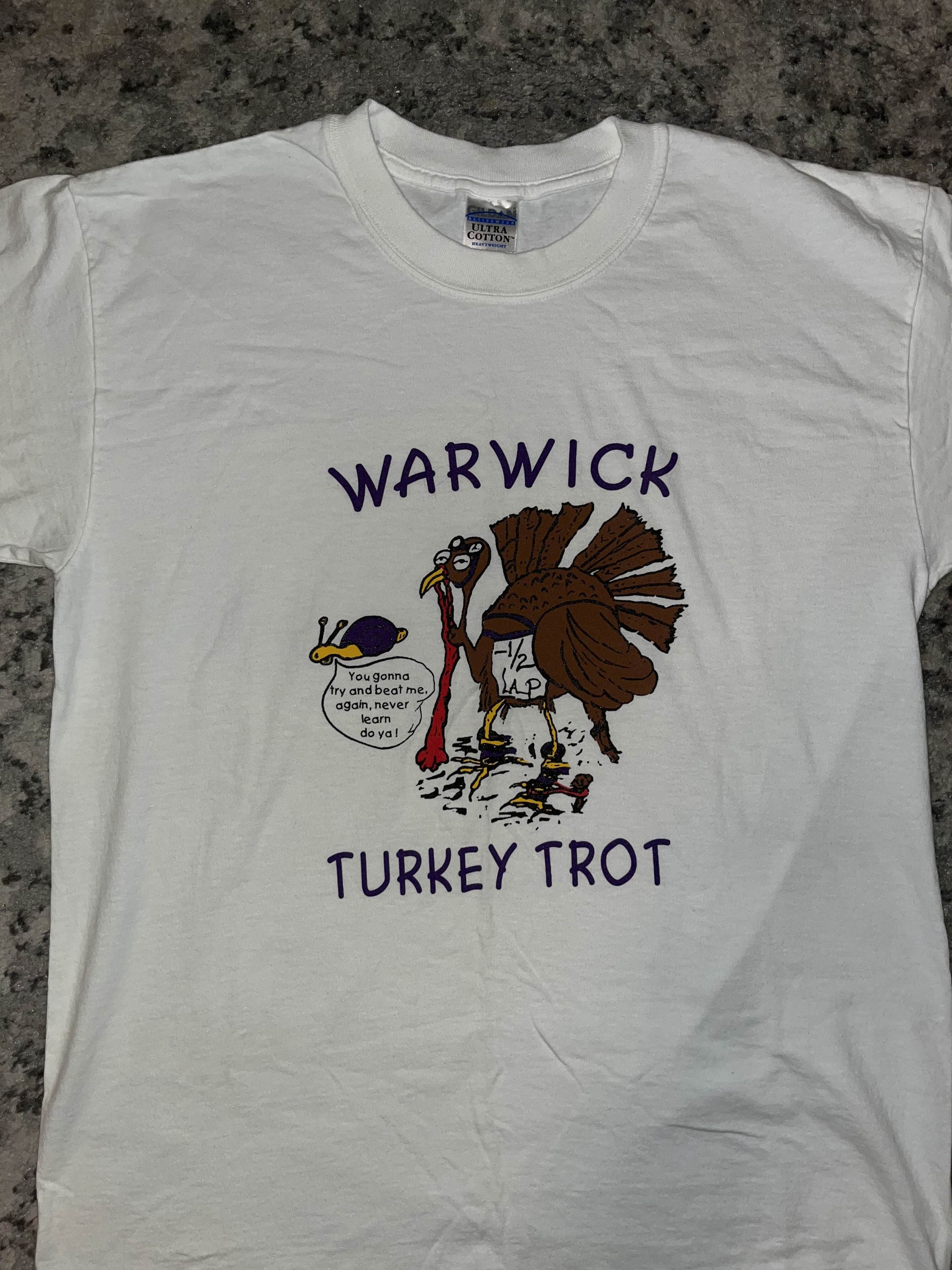 Vintage Vintage 90s Warwick Turkey Trot Race Shirt Size US L / EU 52-54 / 3 - 1 Thumbnail